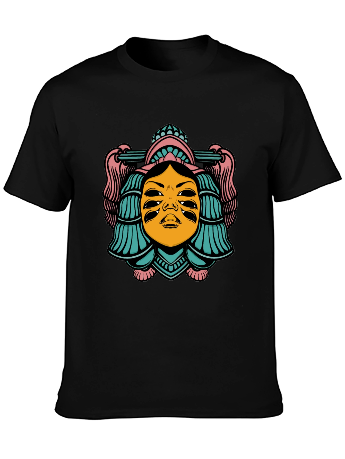 Surreal Four-Eyed Face Graphic T-Shirt