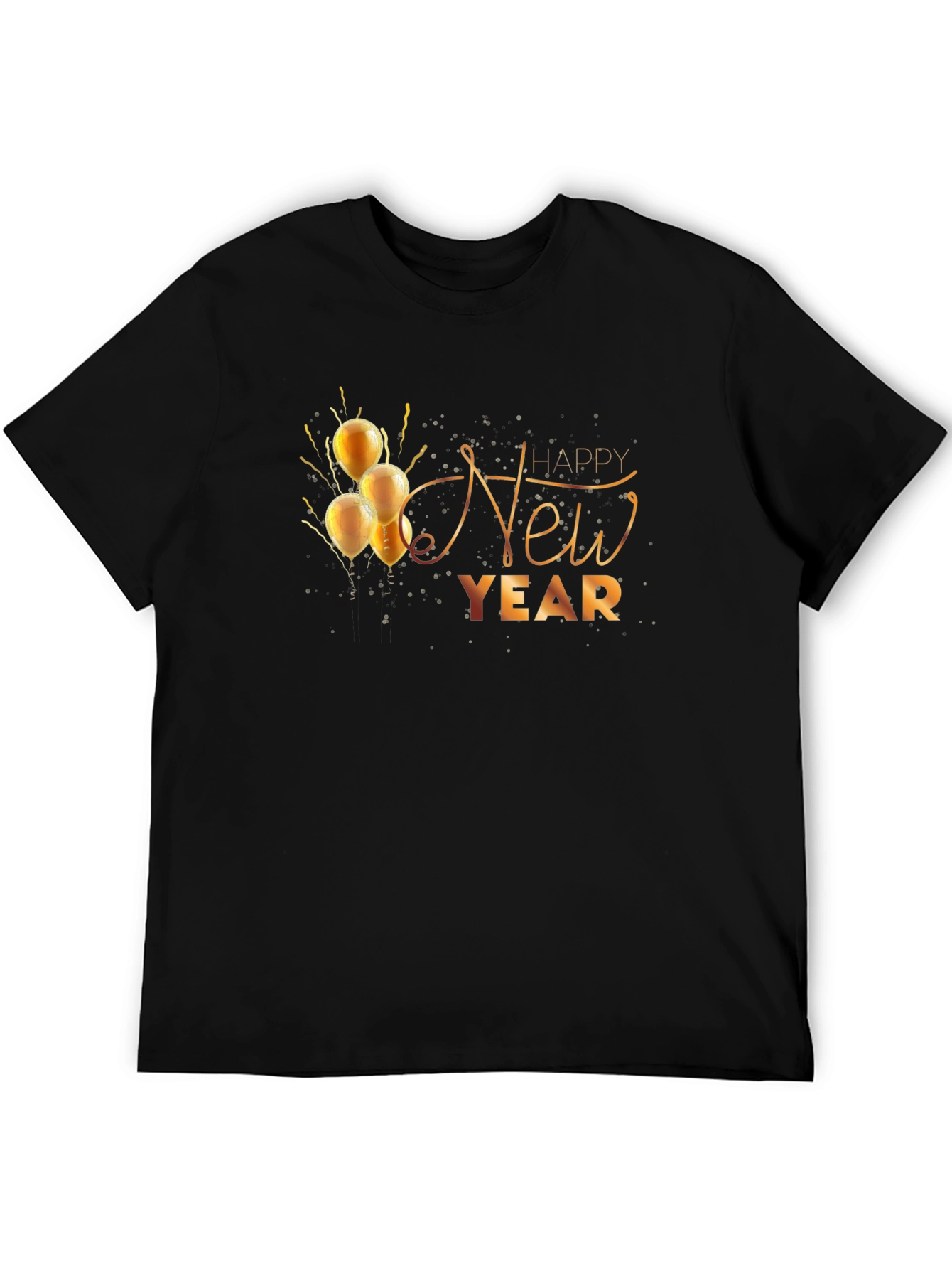 Happy New Year Black Graphic Tee