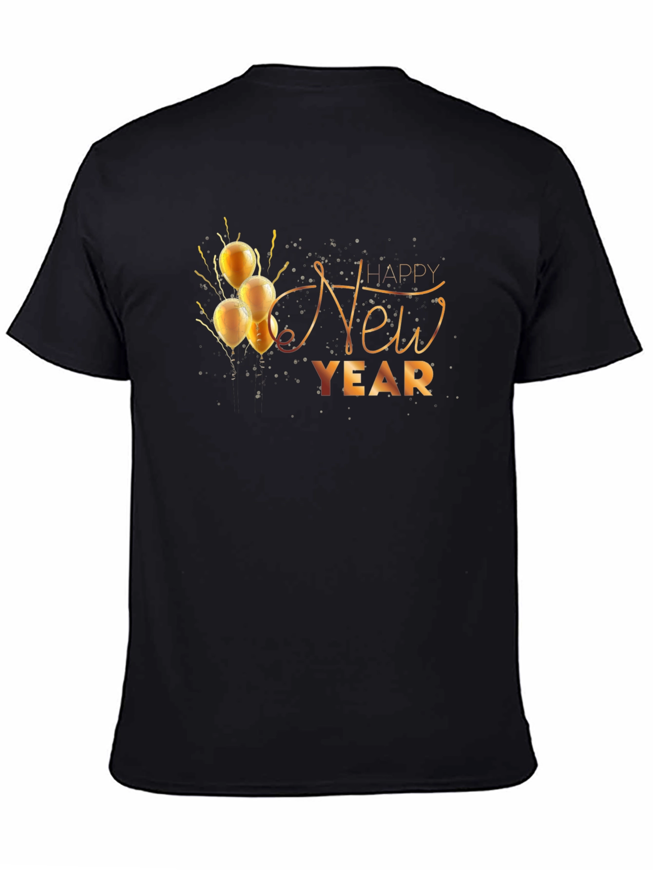 Happy New Year Black Graphic Tee
