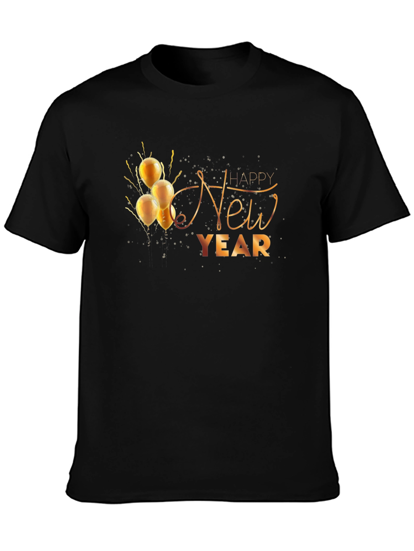 Happy New Year Black Graphic Tee