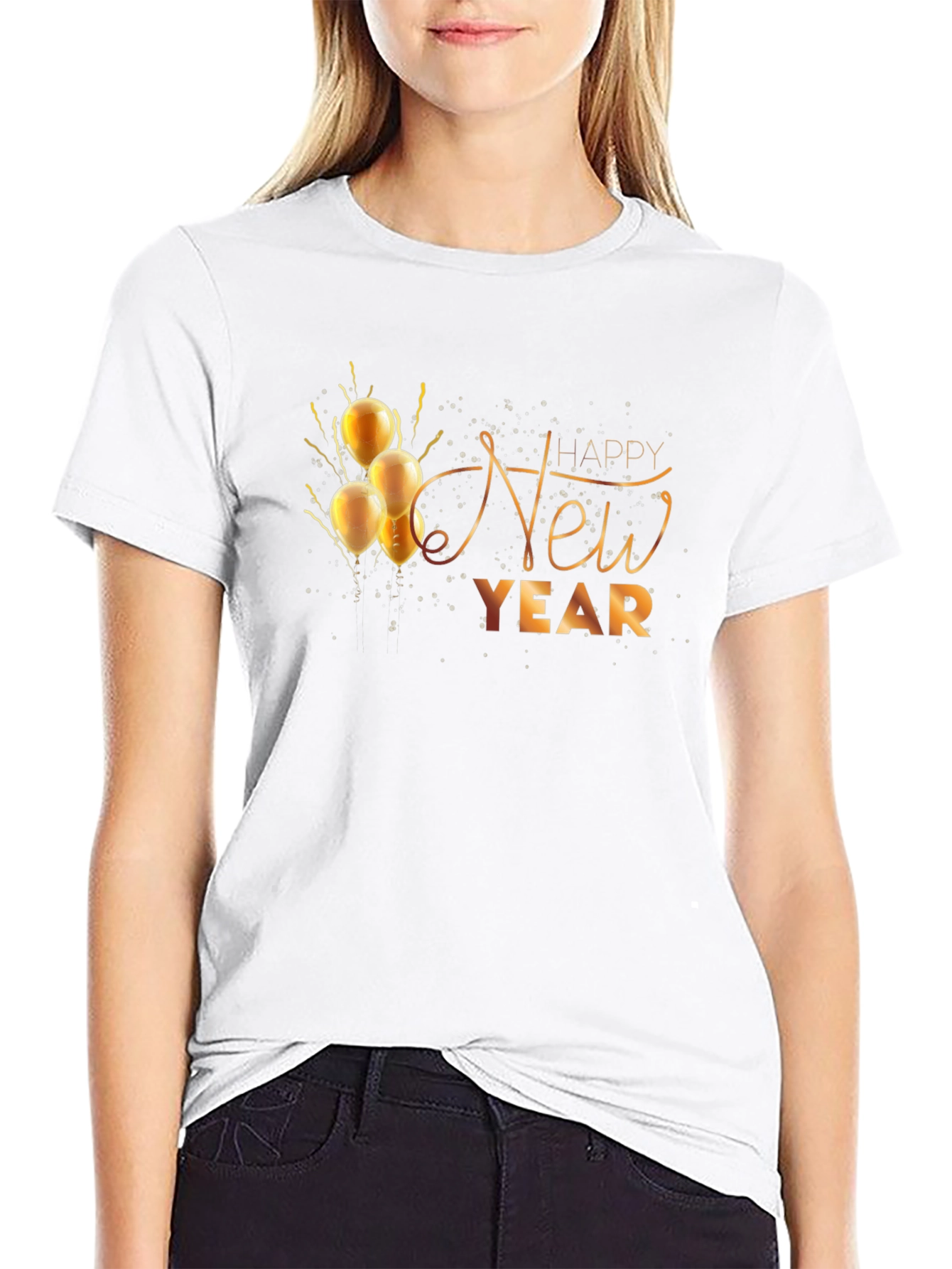 Happy New Year Black Graphic Tee