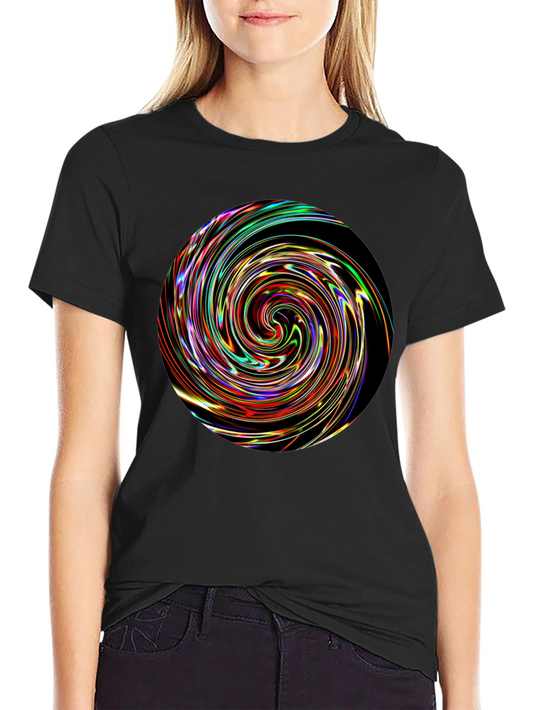 Vortex Swirl Graphic Black T-Shirt