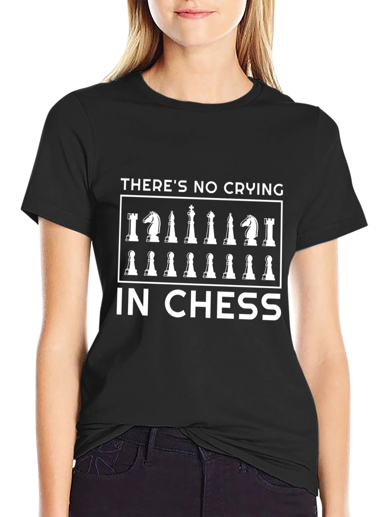 Theres No Crying in Chess - Black T-Shirt