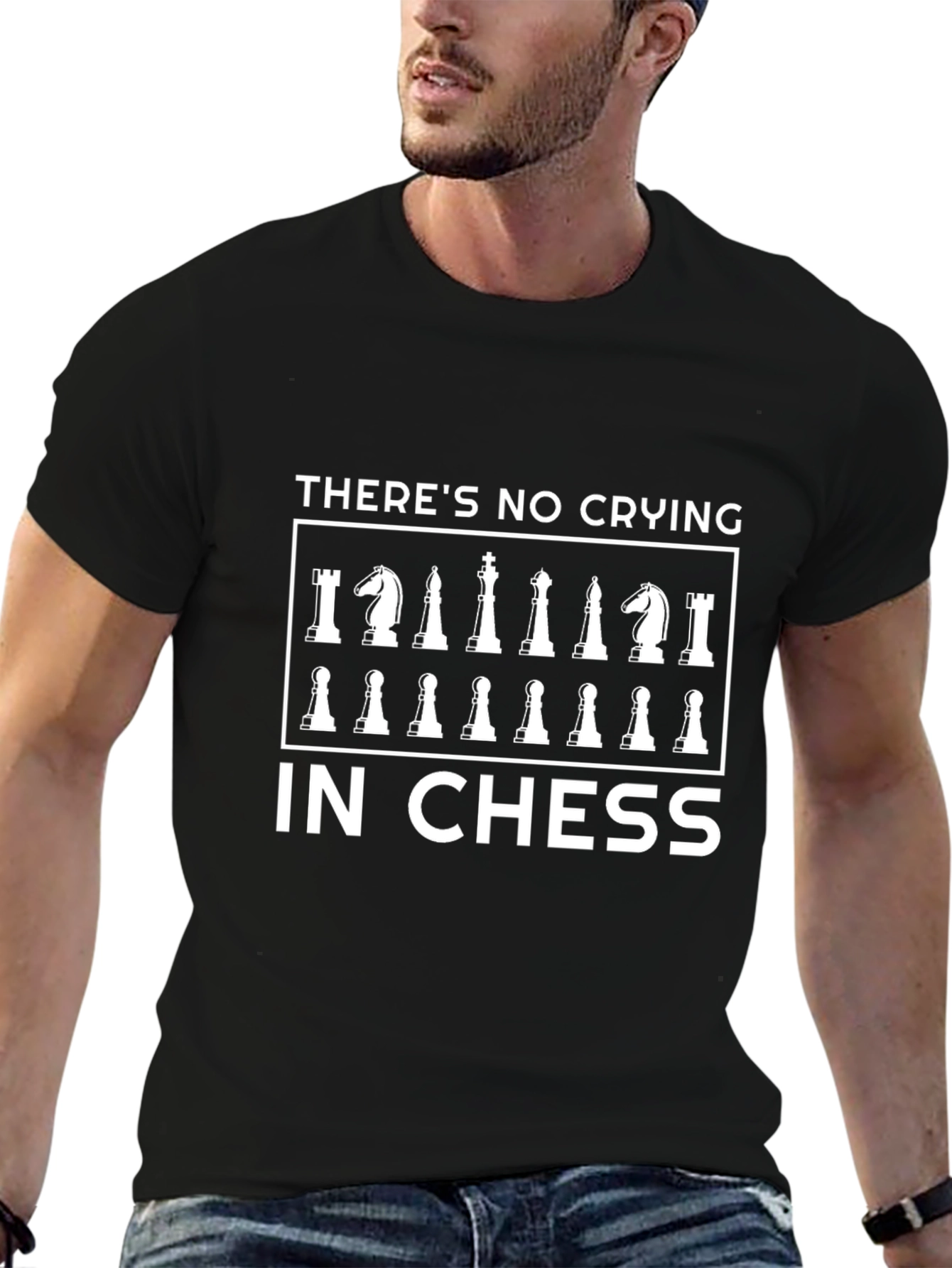 Theres No Crying in Chess - Black T-Shirt