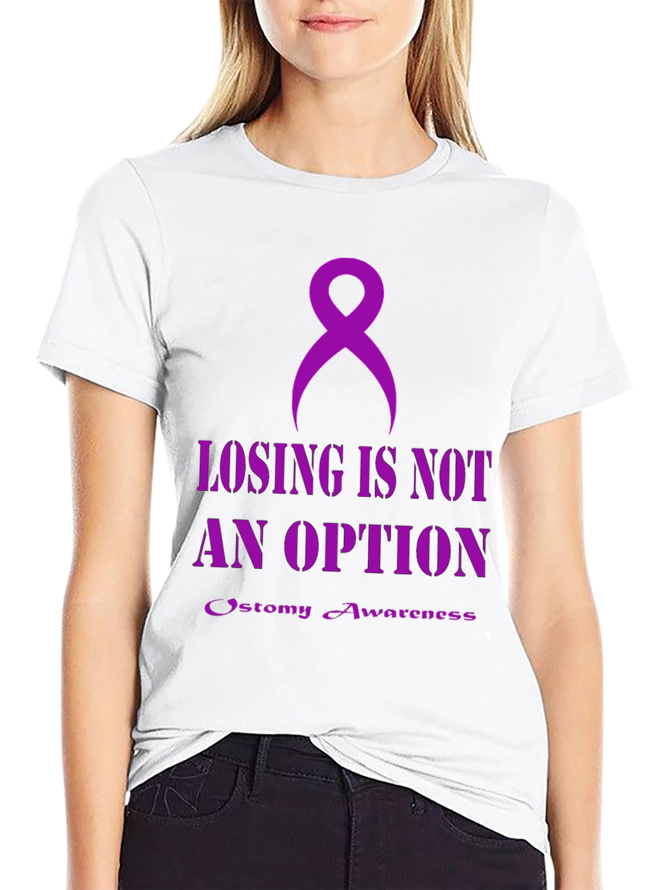 Ostomy Awareness T-Shirt - Losing is Not an Option