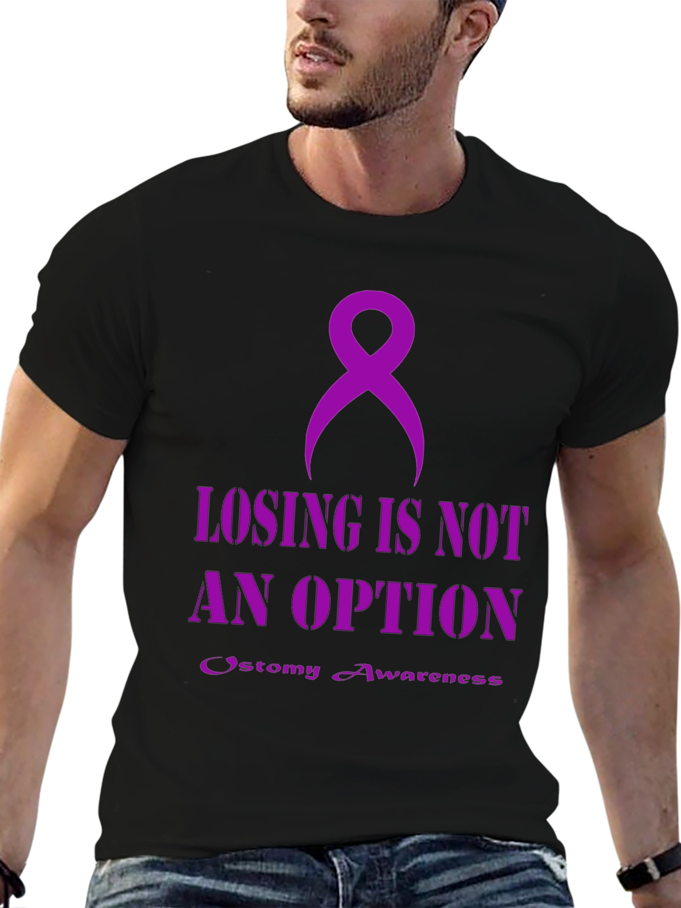 Ostomy Awareness T-Shirt - Losing is Not an Option