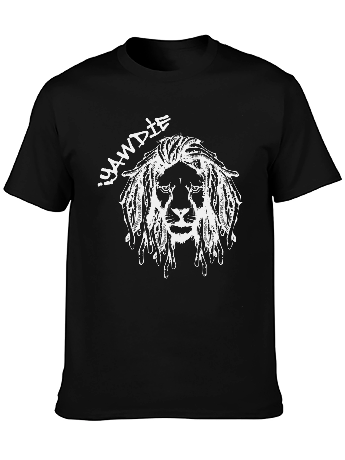 Iyawdie Lion Graphic Tee - Black Cotton Blend