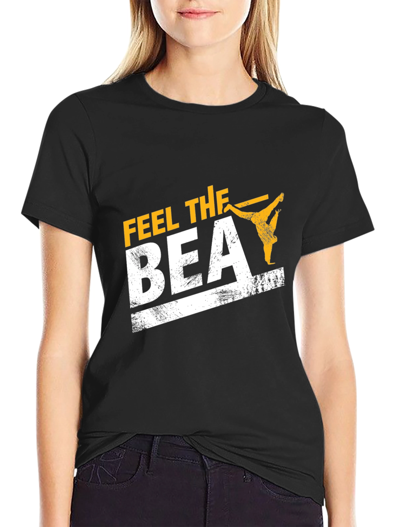 Feel the Beat Black Graphic Tee