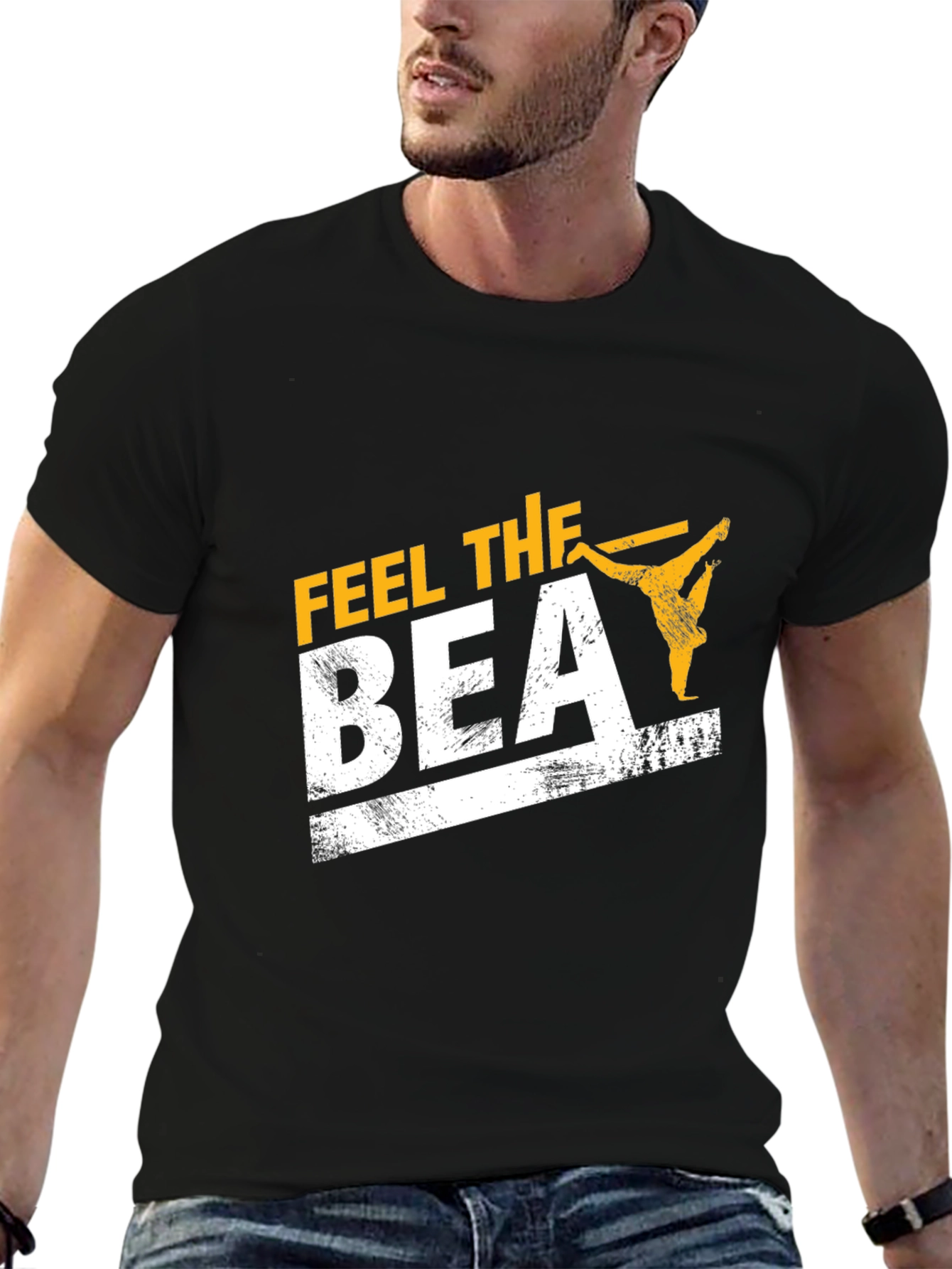 Feel the Beat Black Graphic Tee