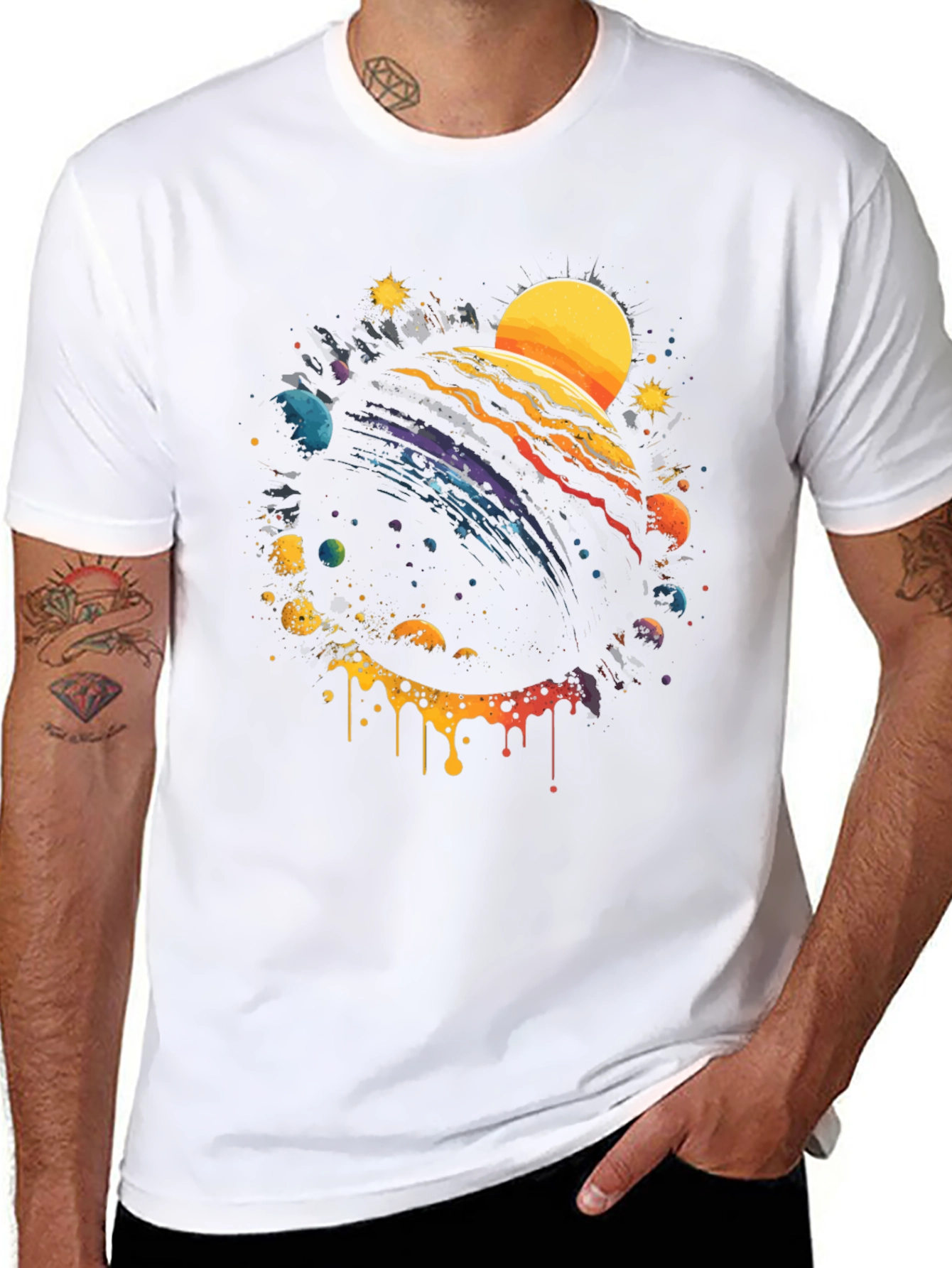 Cosmic Planet Black Graphic Tee