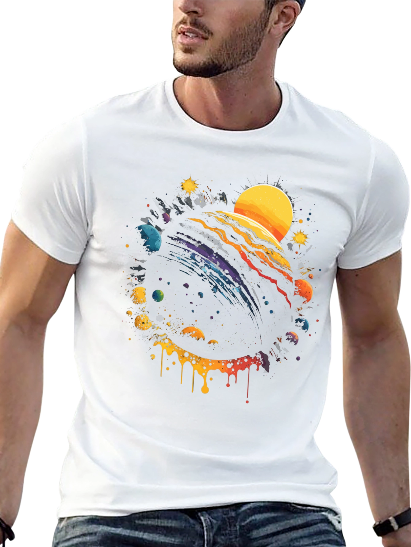 Cosmic Planet Black Graphic Tee