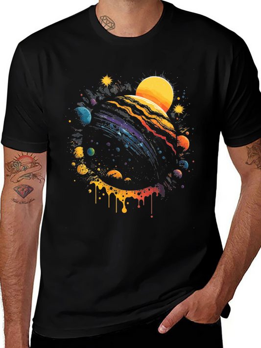 Cosmic Planet Black Graphic Tee