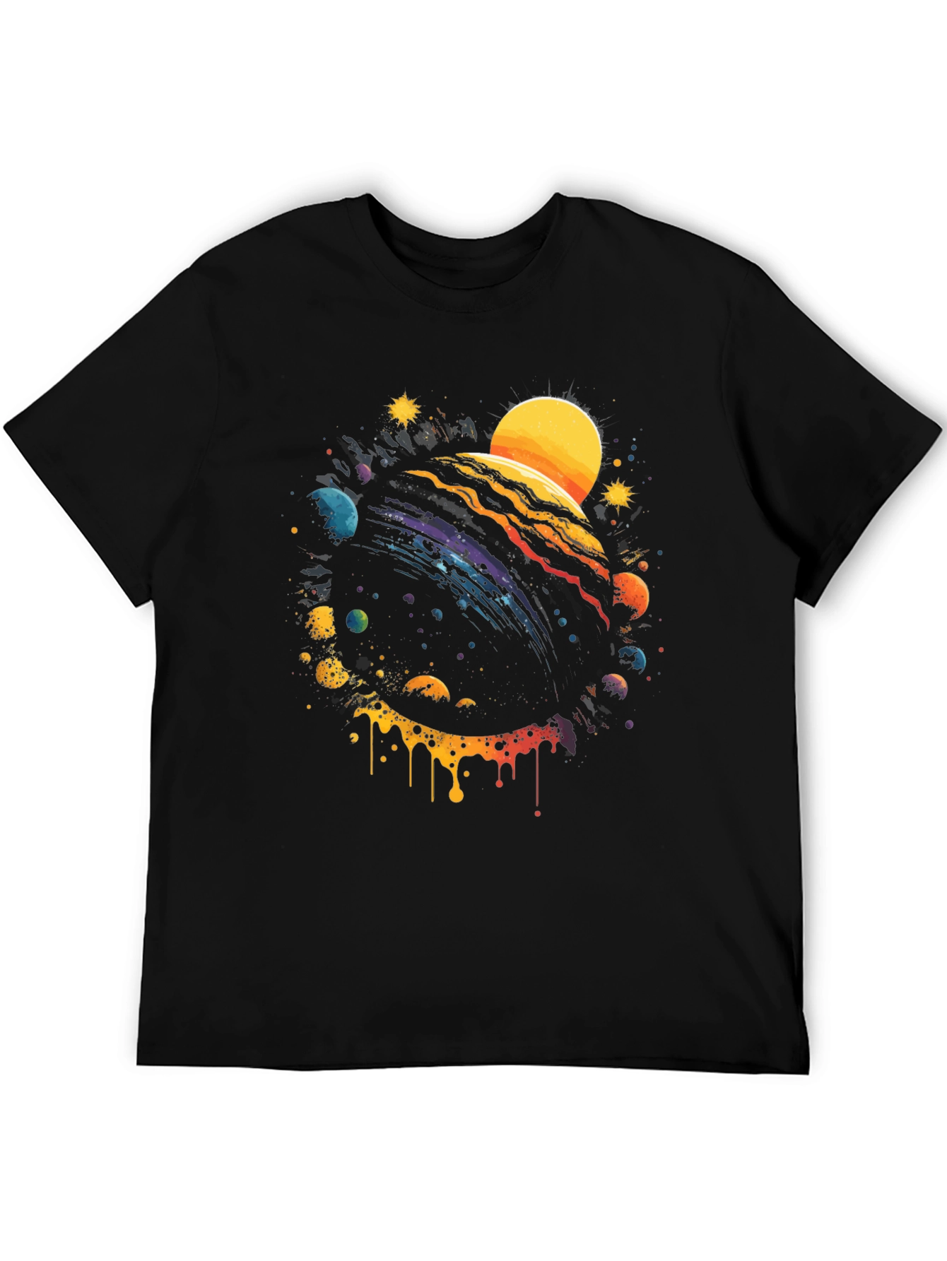 Cosmic Planet Black Graphic Tee