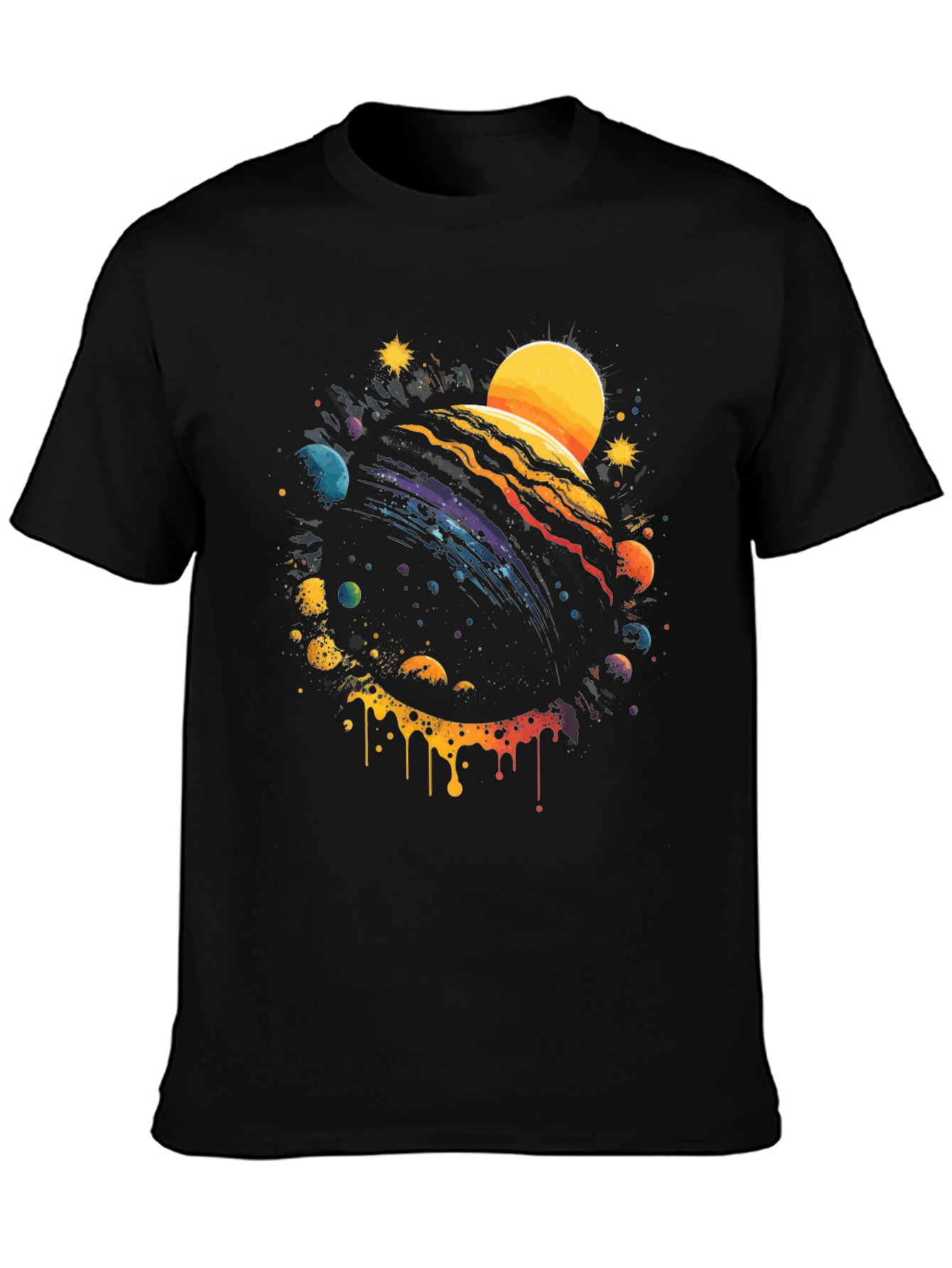 Cosmic Planet Black Graphic Tee
