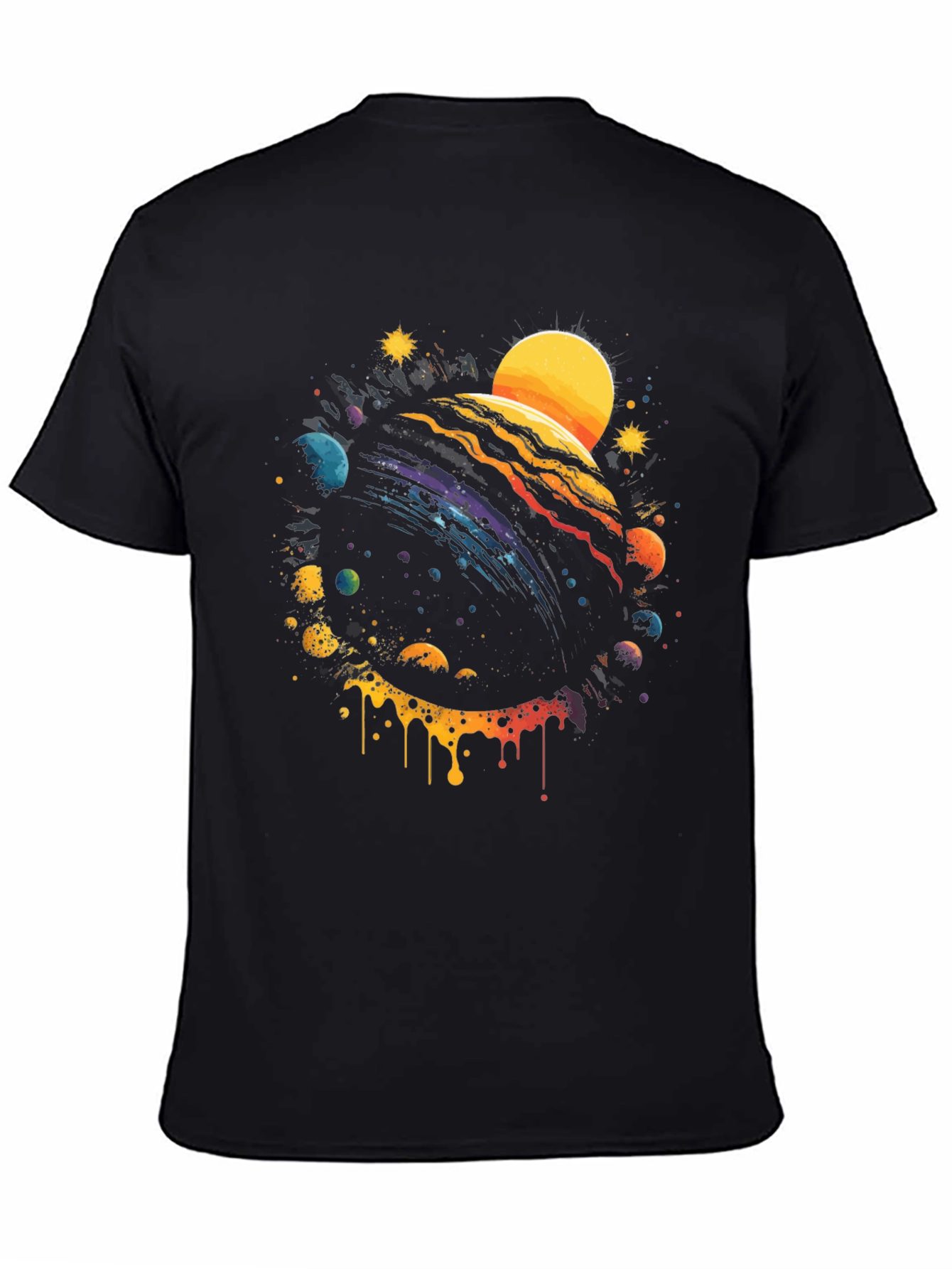 Cosmic Planet Black Graphic Tee