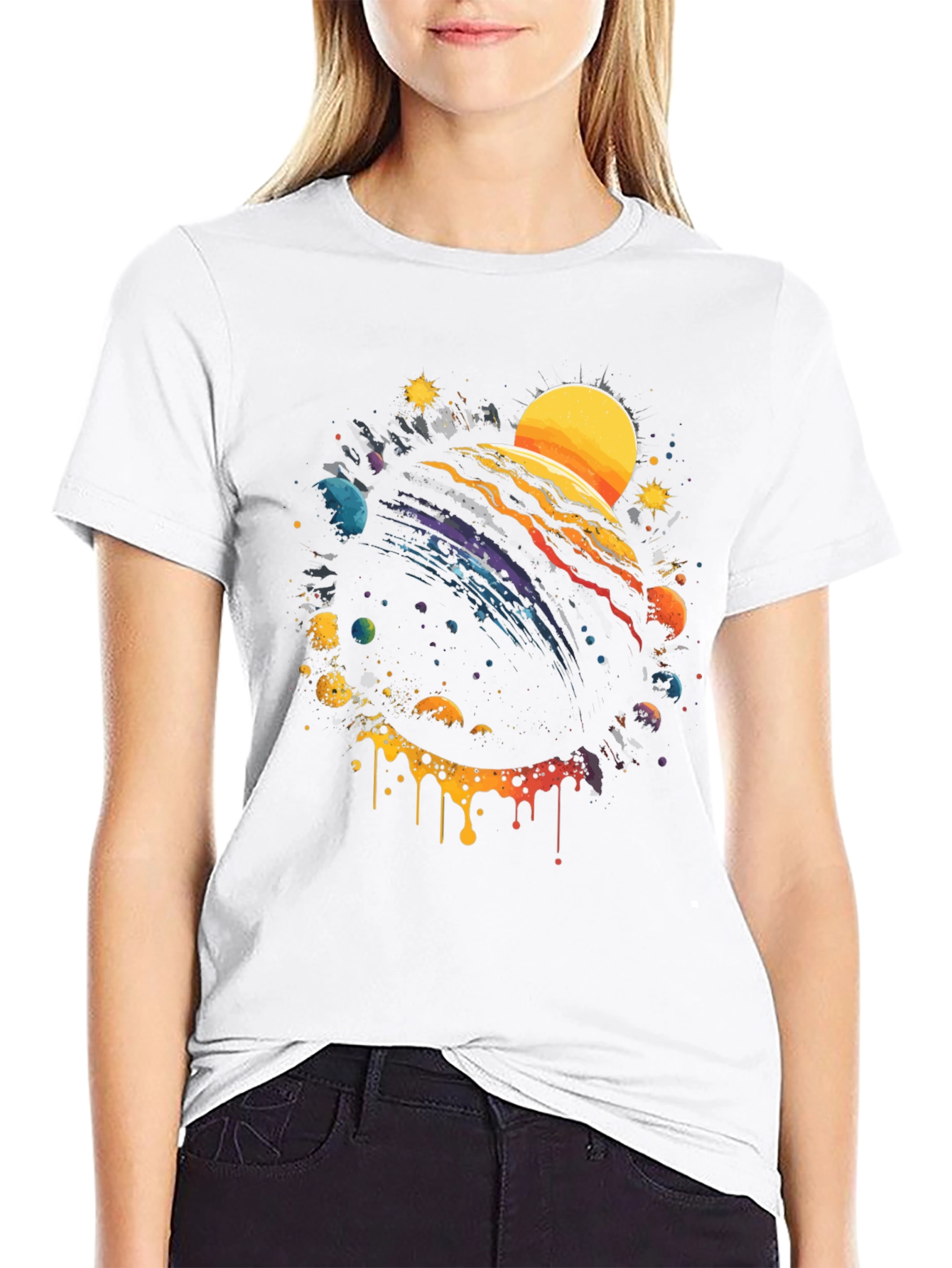 Cosmic Planet Black Graphic Tee