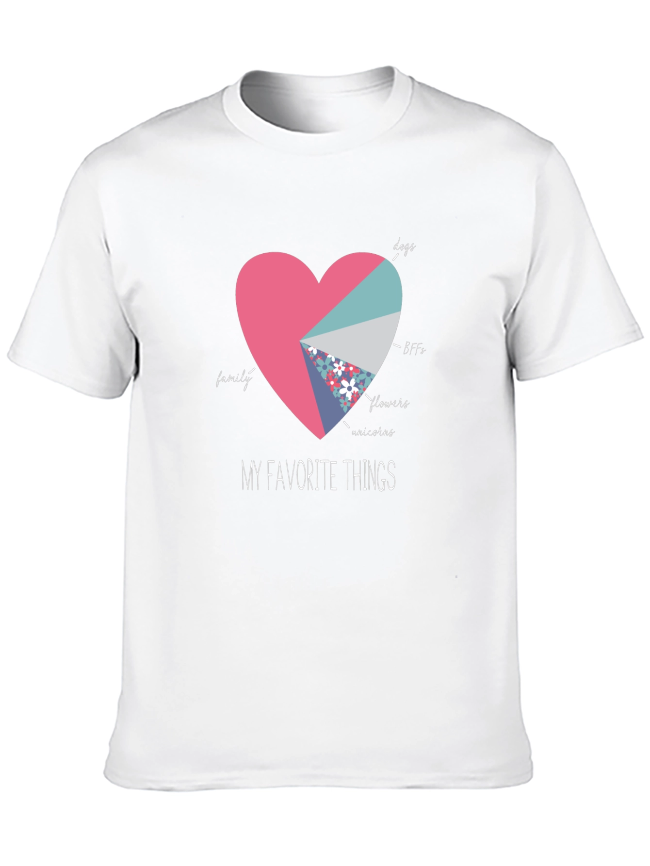 My Favorite Things Heart Pie Chart T-Shirt