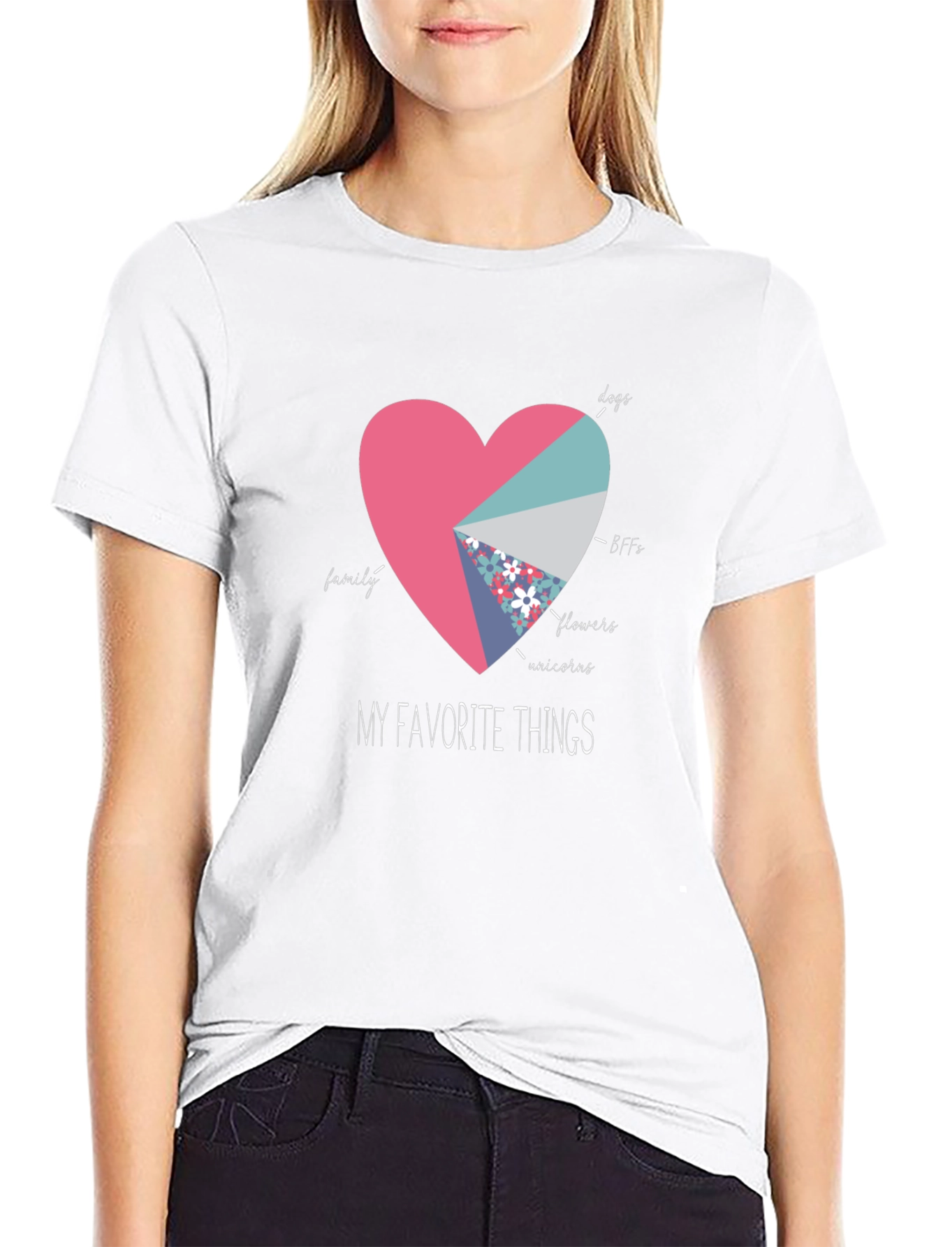 My Favorite Things Heart Pie Chart T-Shirt