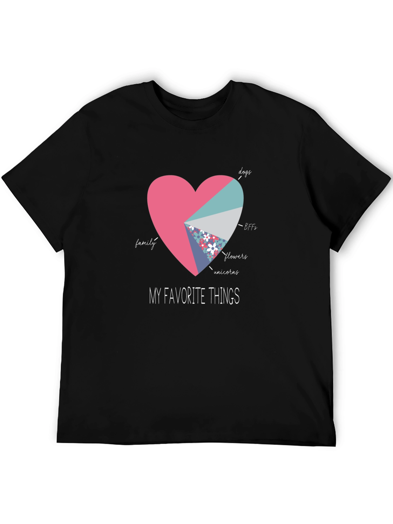 My Favorite Things Heart Pie Chart T-Shirt