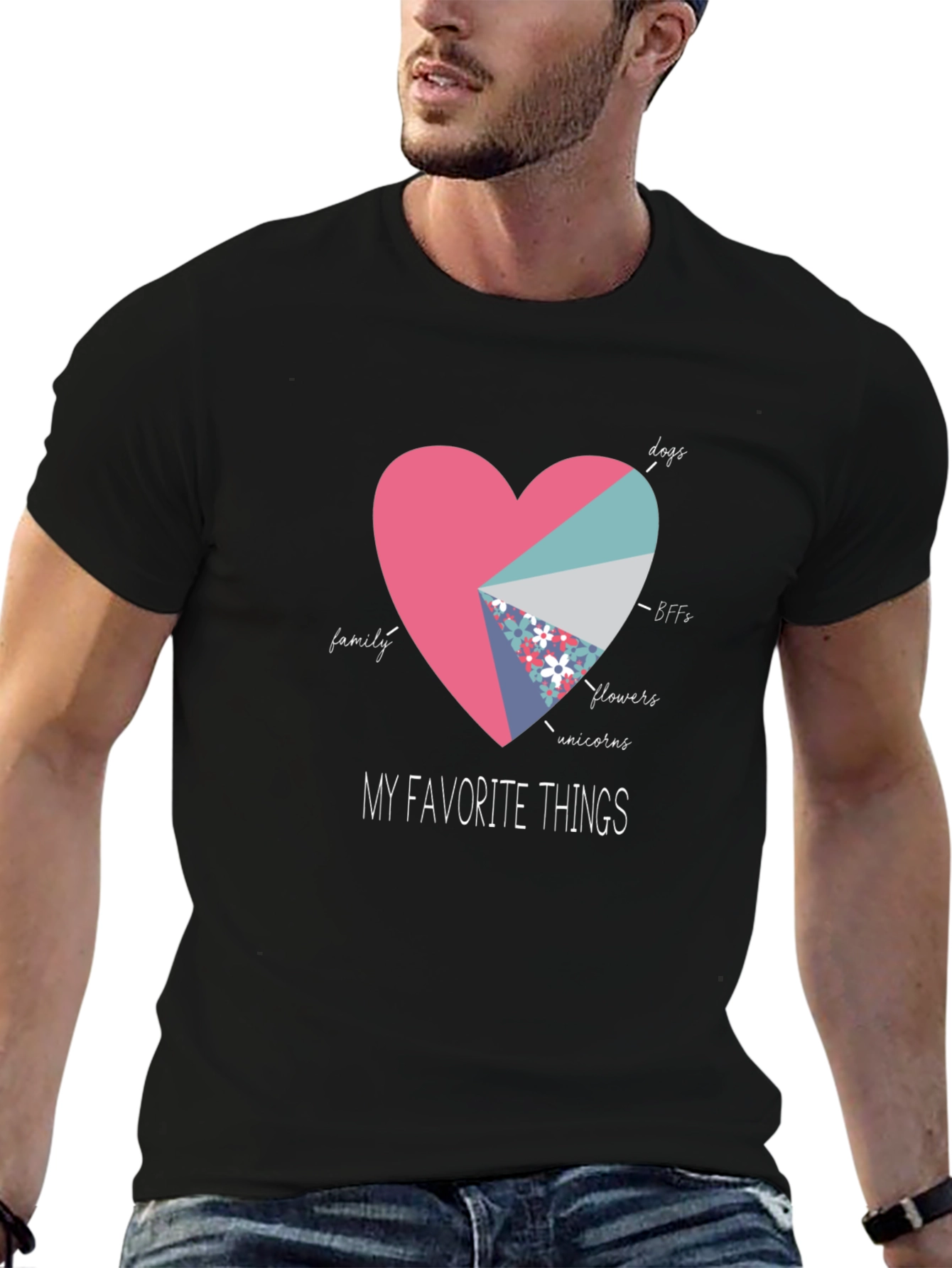 My Favorite Things Heart Pie Chart T-Shirt