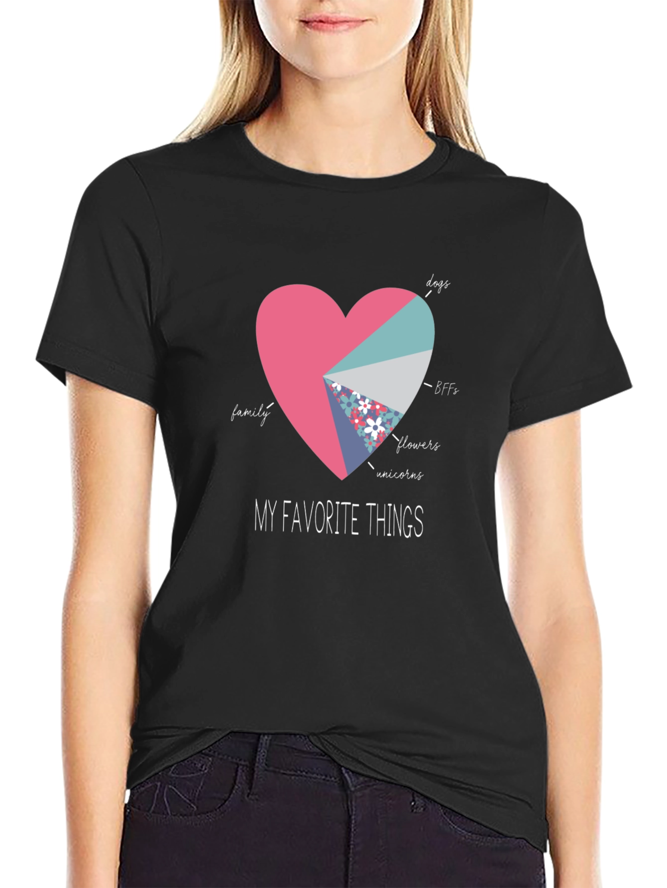 My Favorite Things Heart Pie Chart T-Shirt