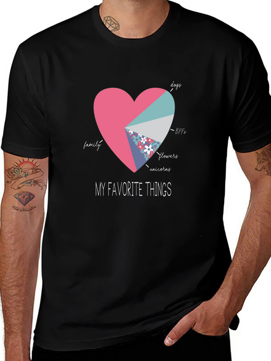My Favorite Things Heart Pie Chart T-Shirt