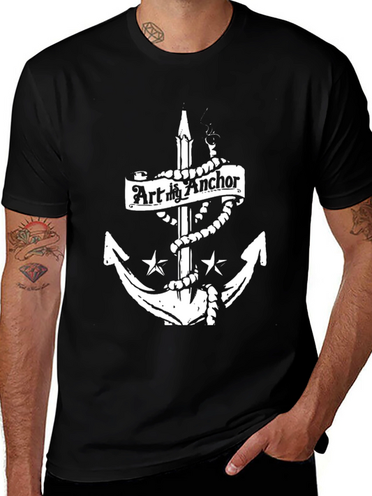 Art is My Anchor Graphic Tee - Black Cotton