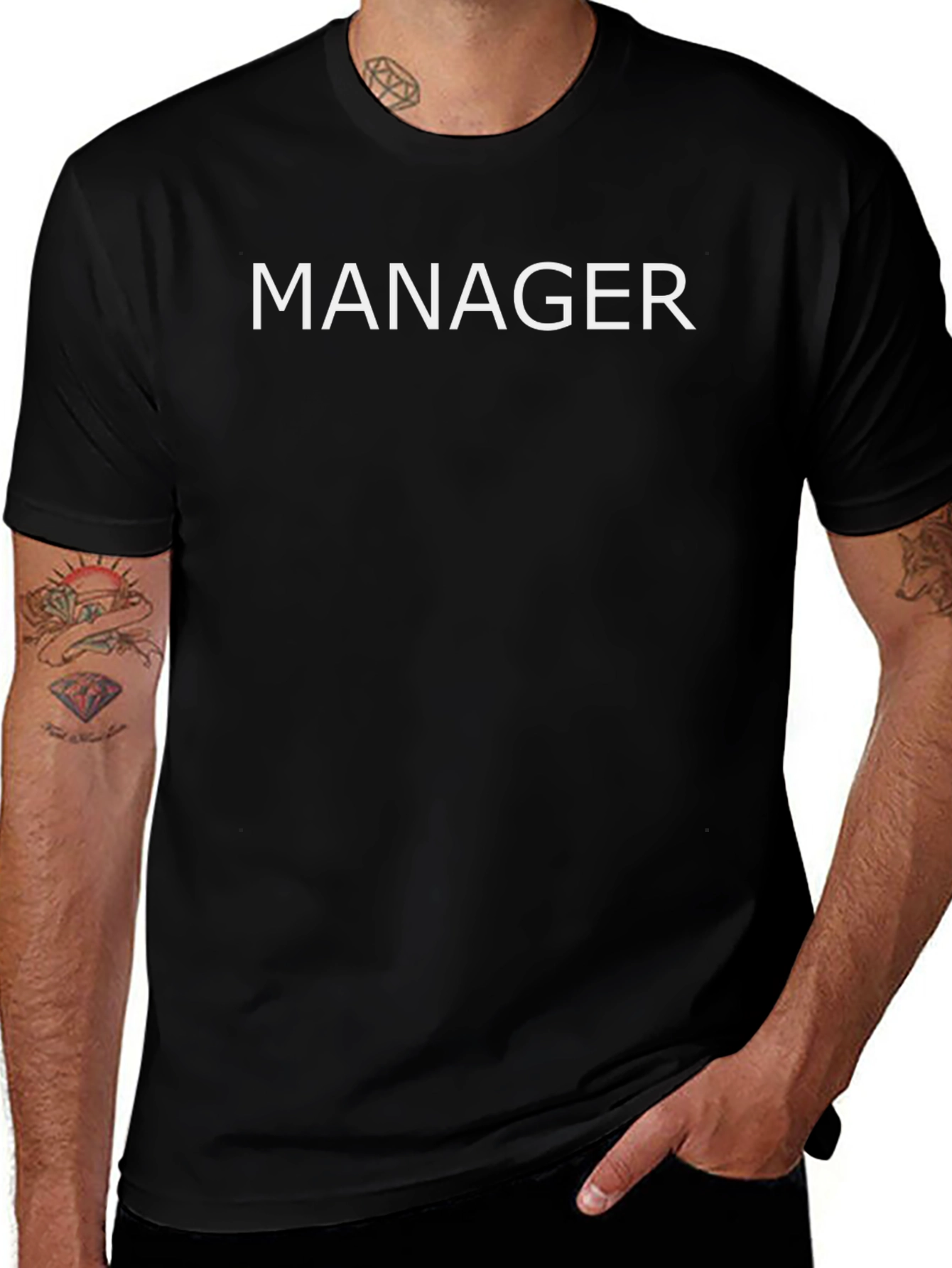 Manager Graphic Tee - Black Cotton T-Shirt