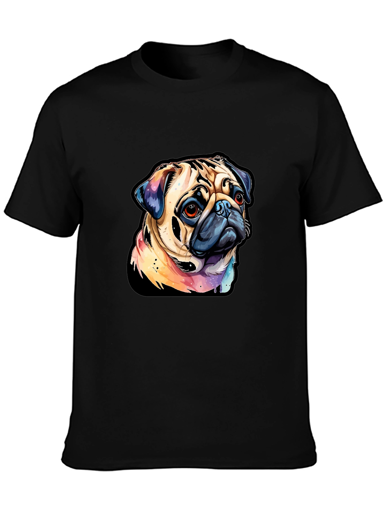 Pug Graphic Black T-Shirt