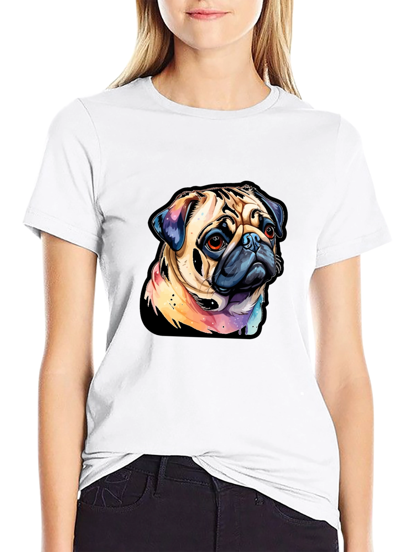 Pug Graphic Black T-Shirt