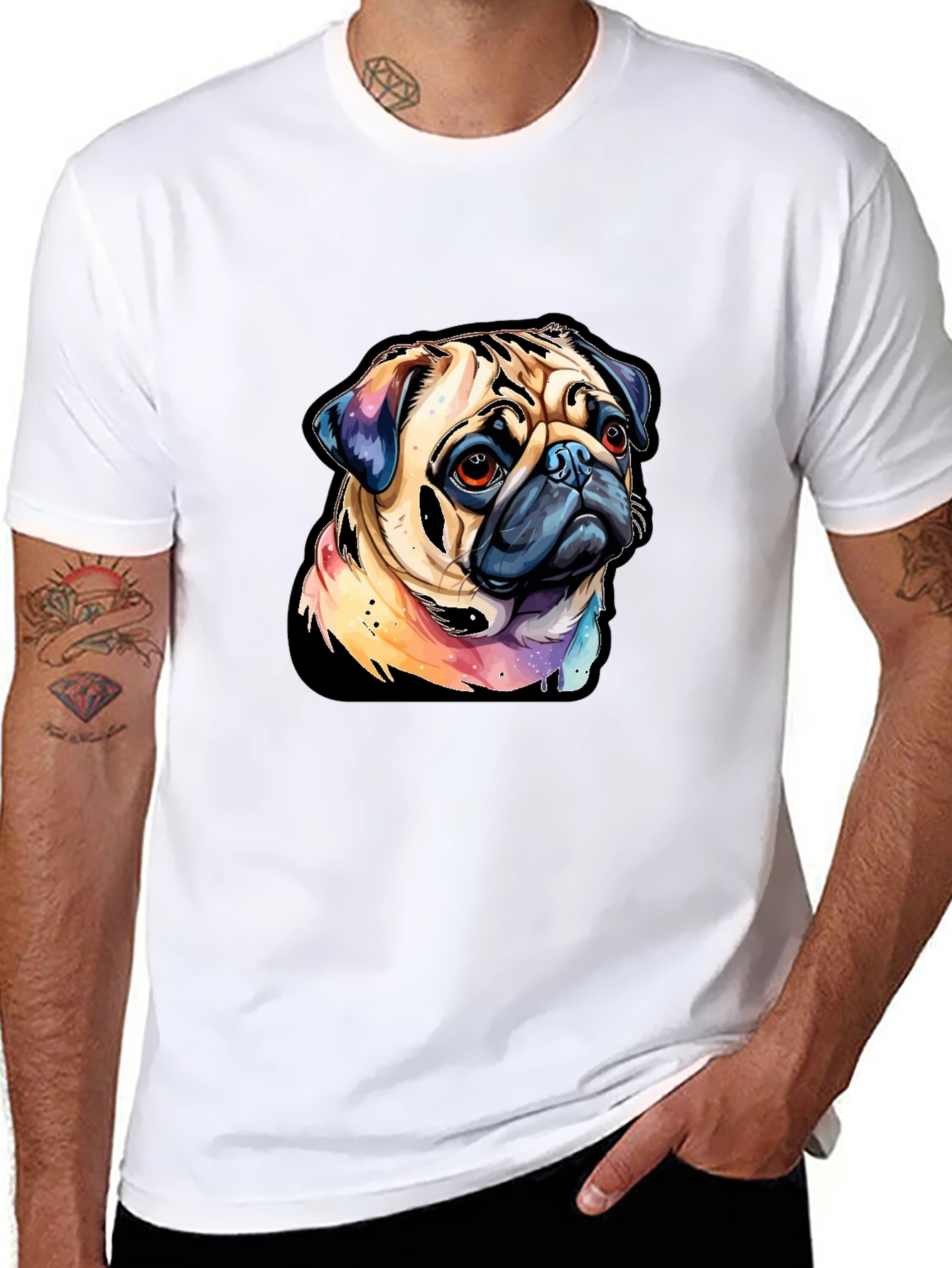 Pug Graphic Black T-Shirt