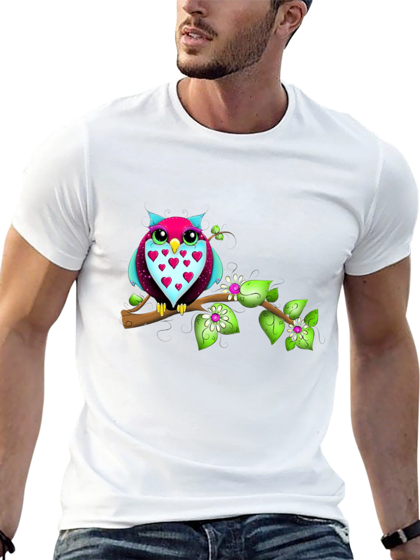 Owl on Branch Graphic Tee