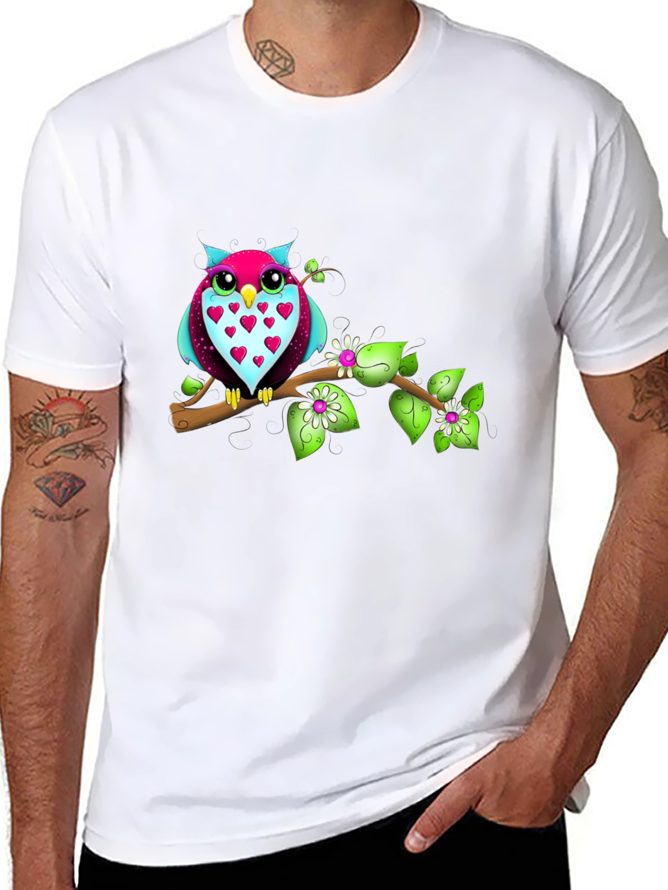 Owl on Branch Graphic Tee