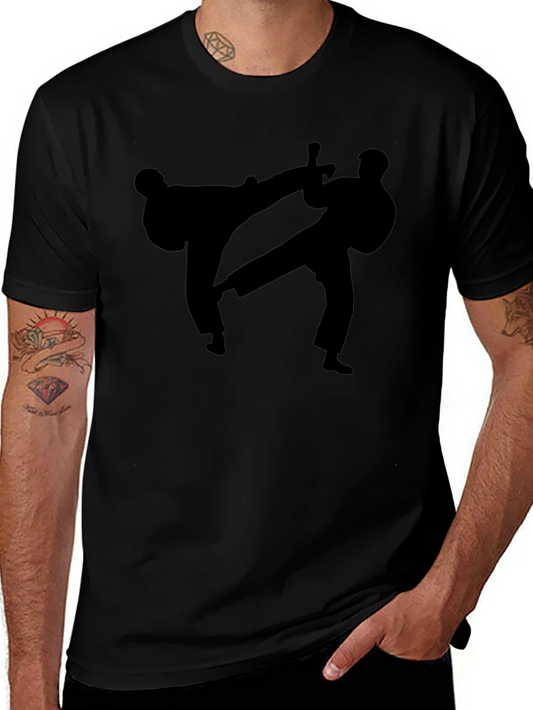 Martial Arts Silhouette Black T-Shirt