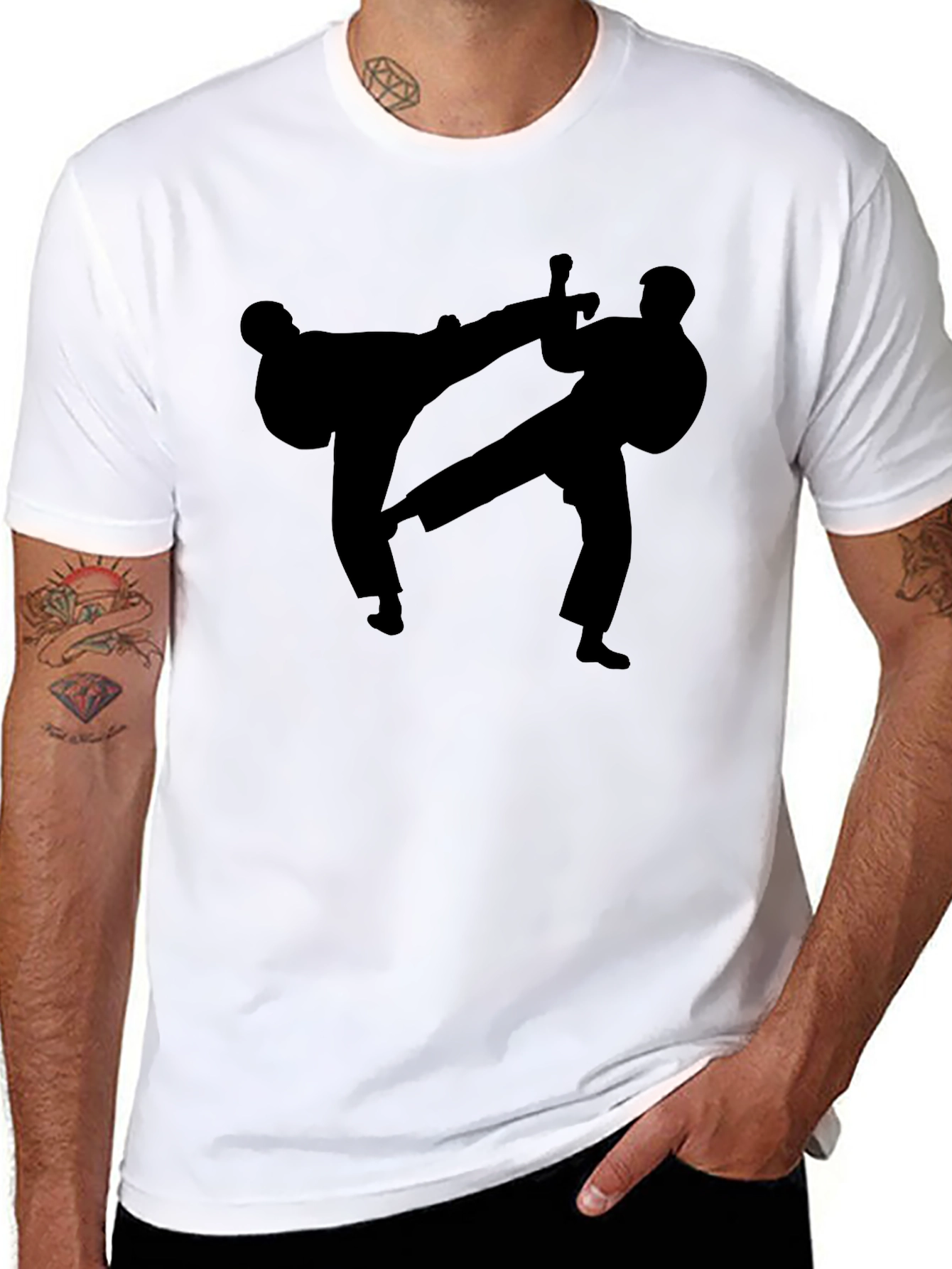 Martial Arts Silhouette Black T-Shirt
