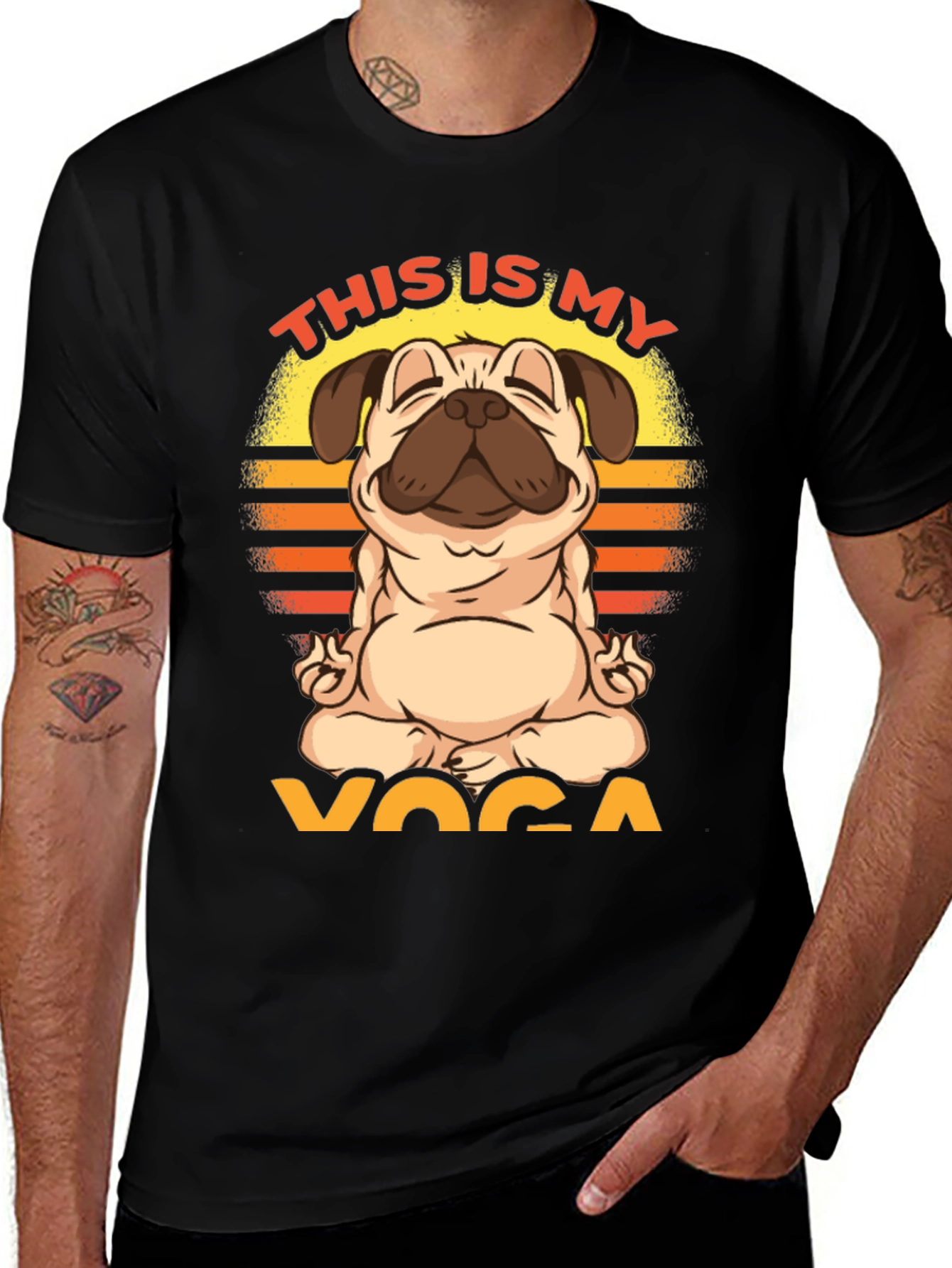 Yoga Pug T-Shirt - Meditating Dog Tee