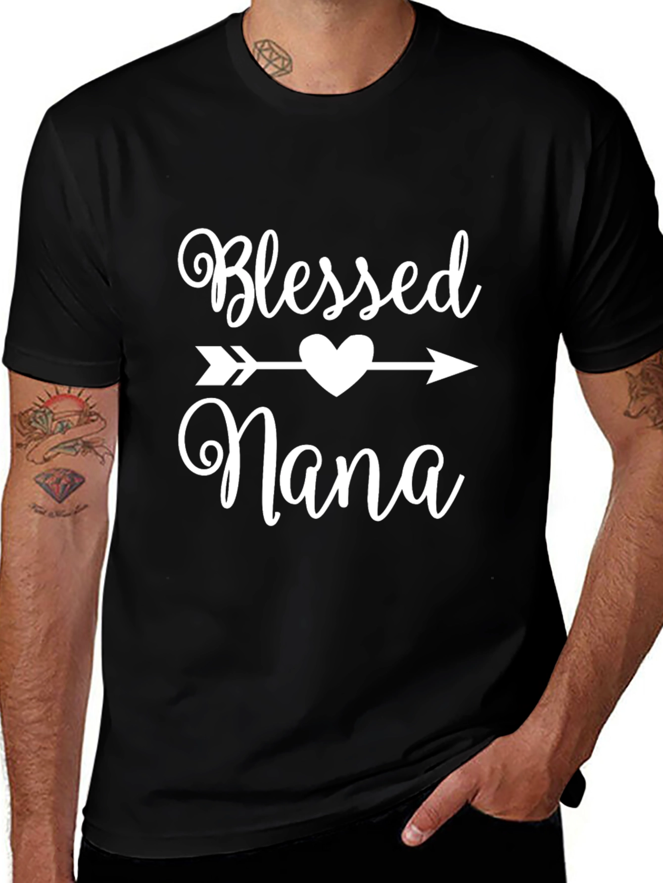 Blessed Nana T-Shirt - Heart Arrow Design