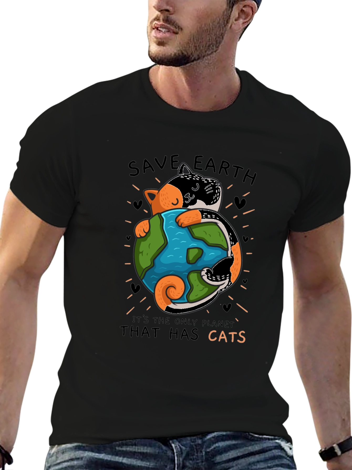 Save Earth Cats T-Shirt - Unique Graphic Tee