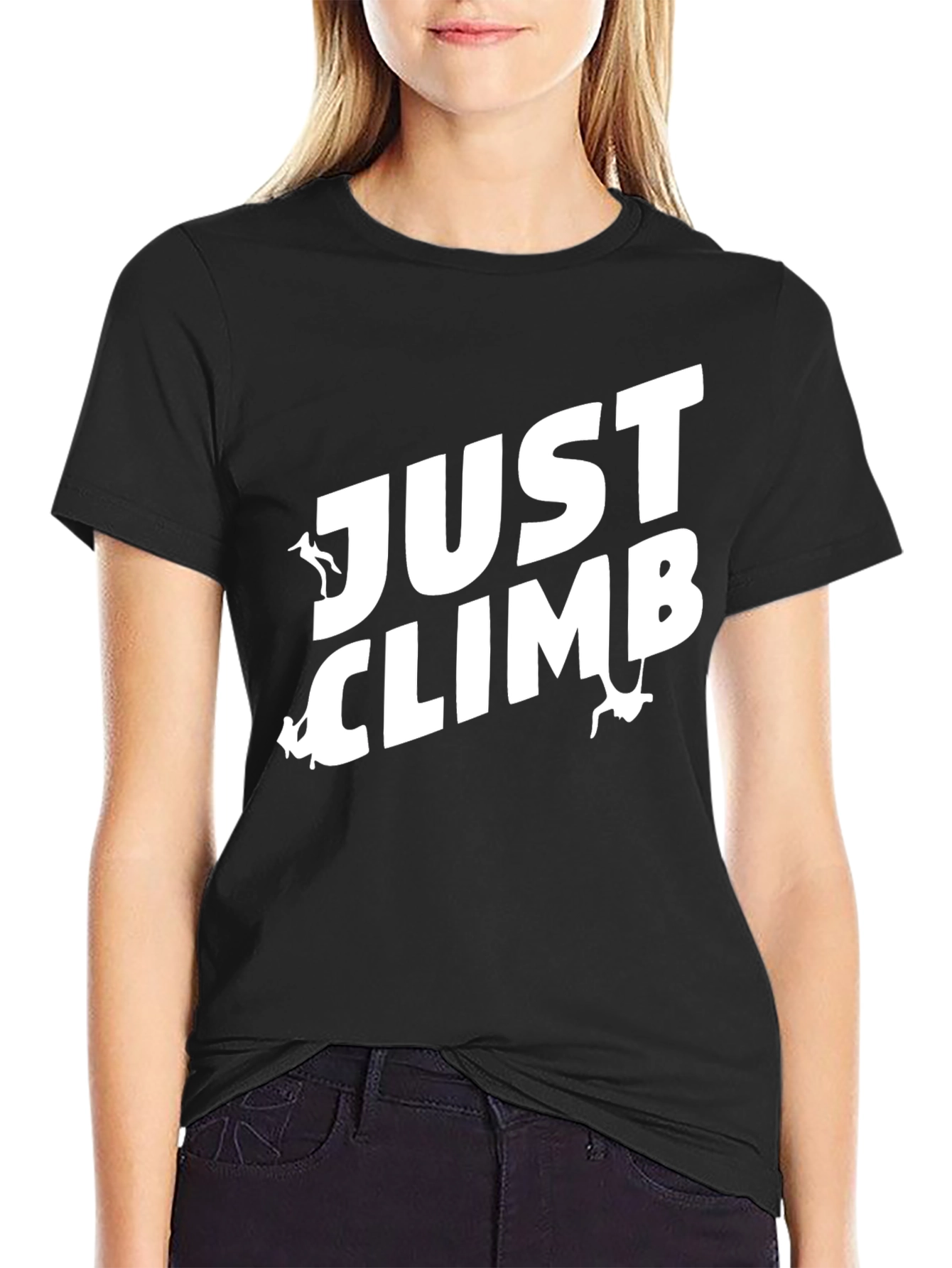 Just Climb Black T-Shirt for Climbing Enthusiasts