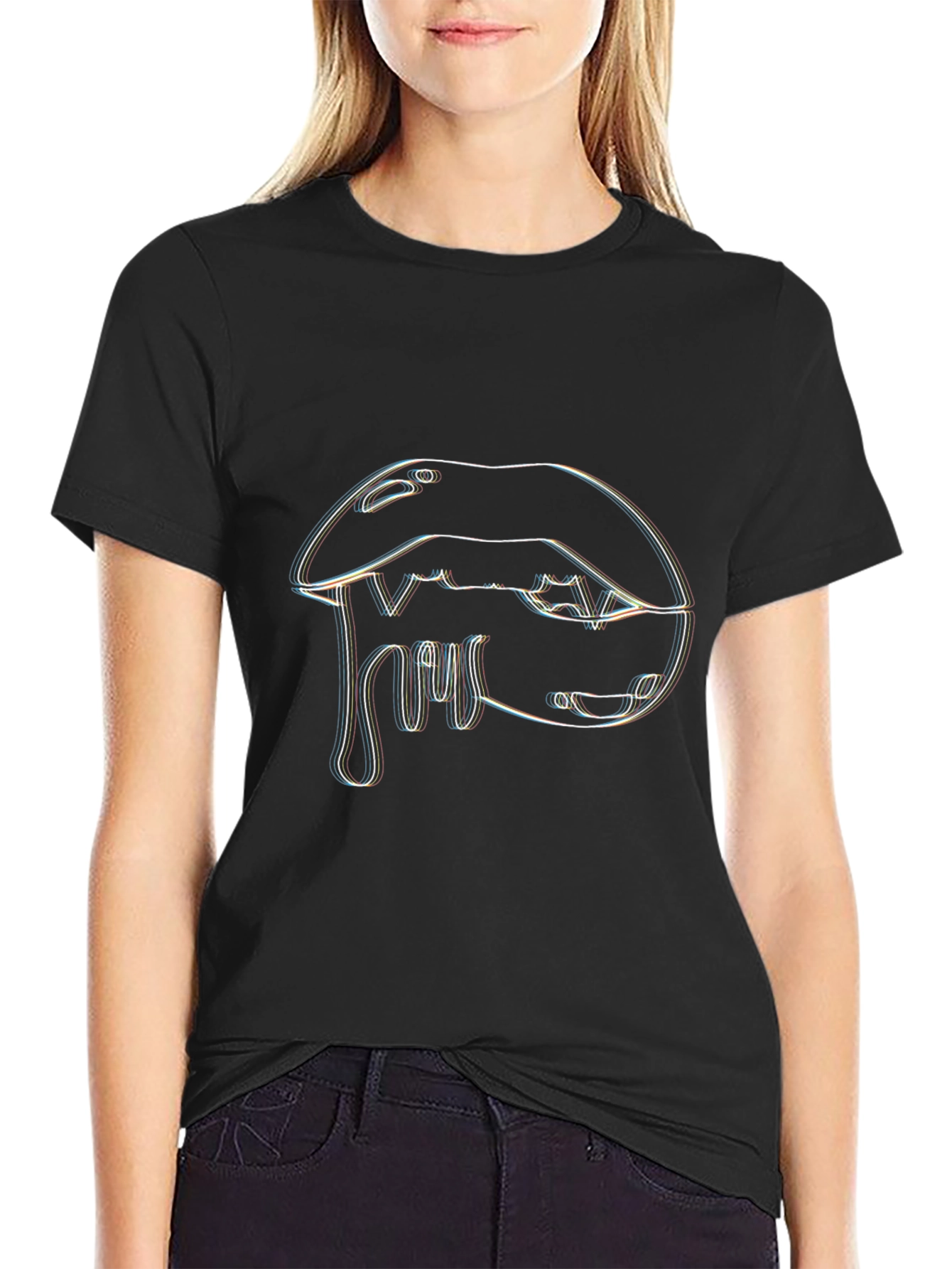 Dripping Lips Graphic T-Shirt - Unique Design
