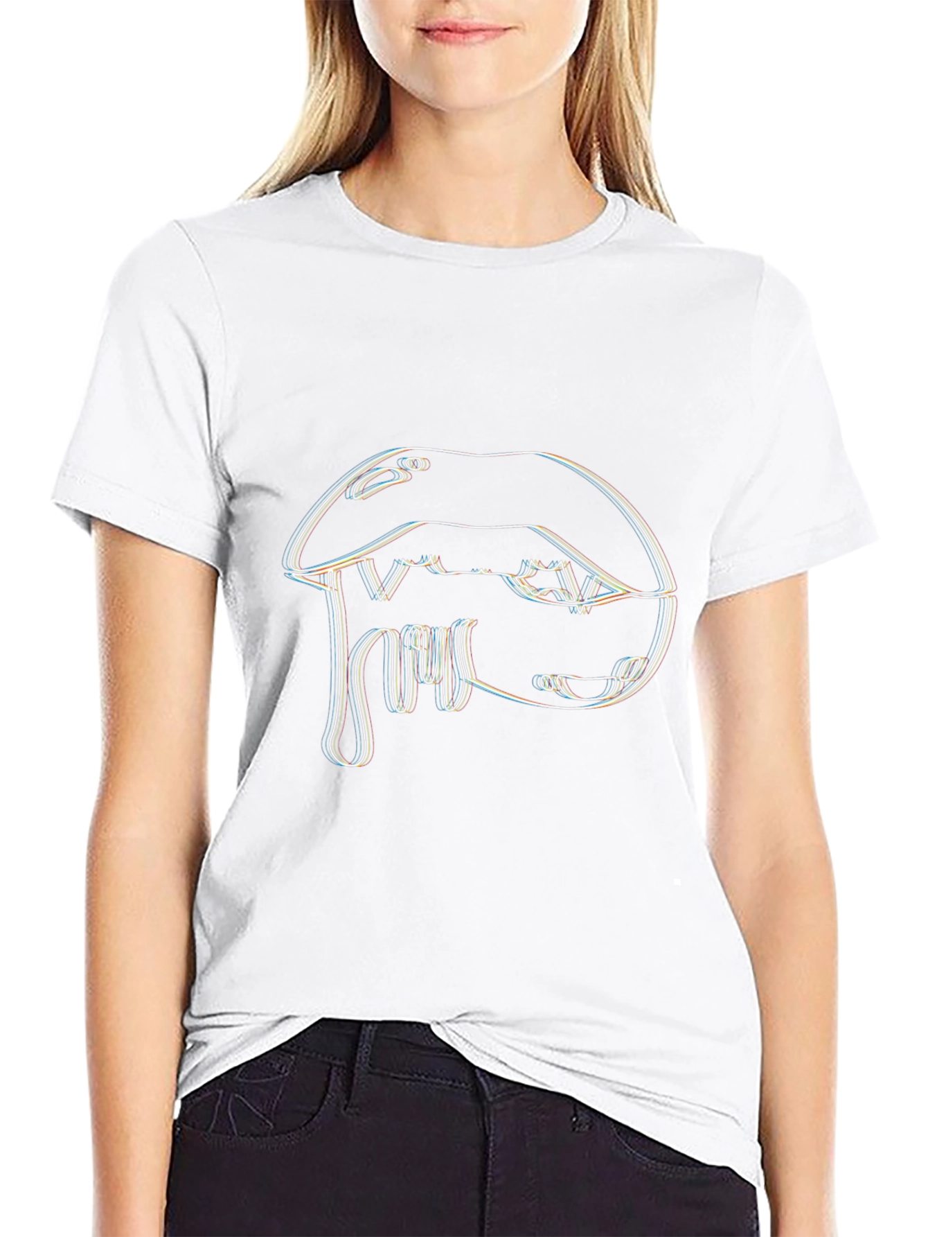 Dripping Lips Graphic T-Shirt - Unique Design