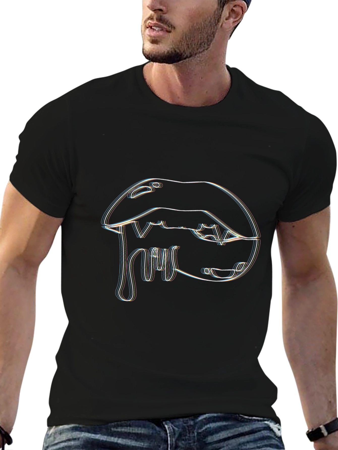 Dripping Lips Graphic T-Shirt - Unique Design