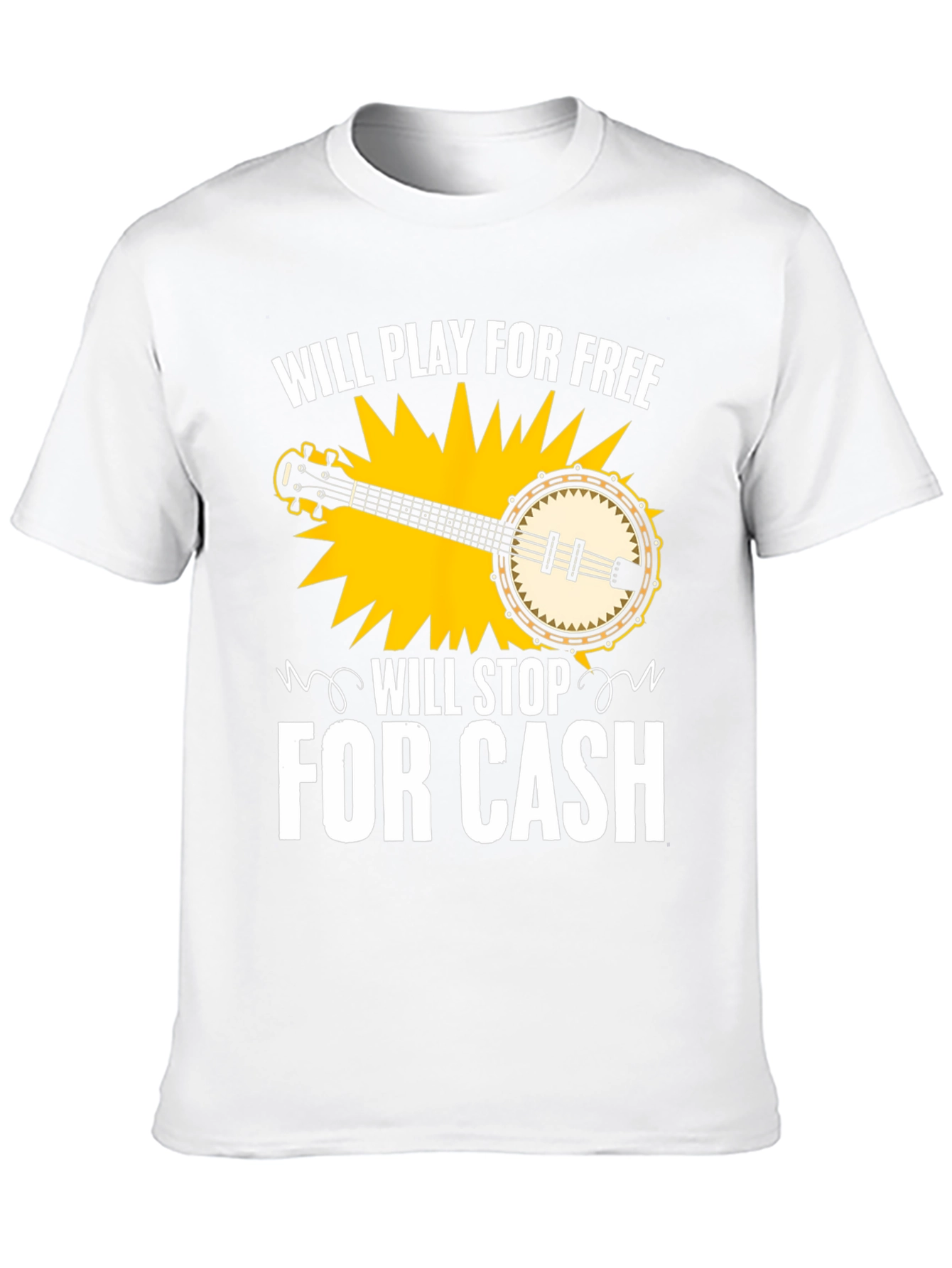 Banjo Music T-Shirt - Will Play For Free