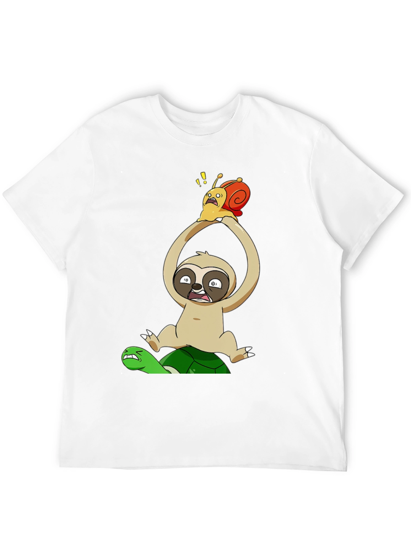 Funny Cartoon Animal T-Shirt: Sloth Snail Turtle