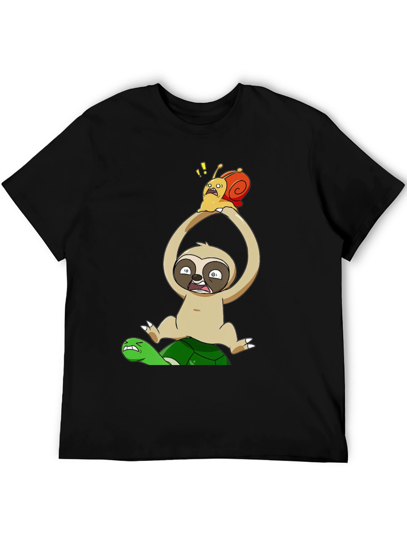 Funny Cartoon Animal T-Shirt: Sloth Snail Turtle