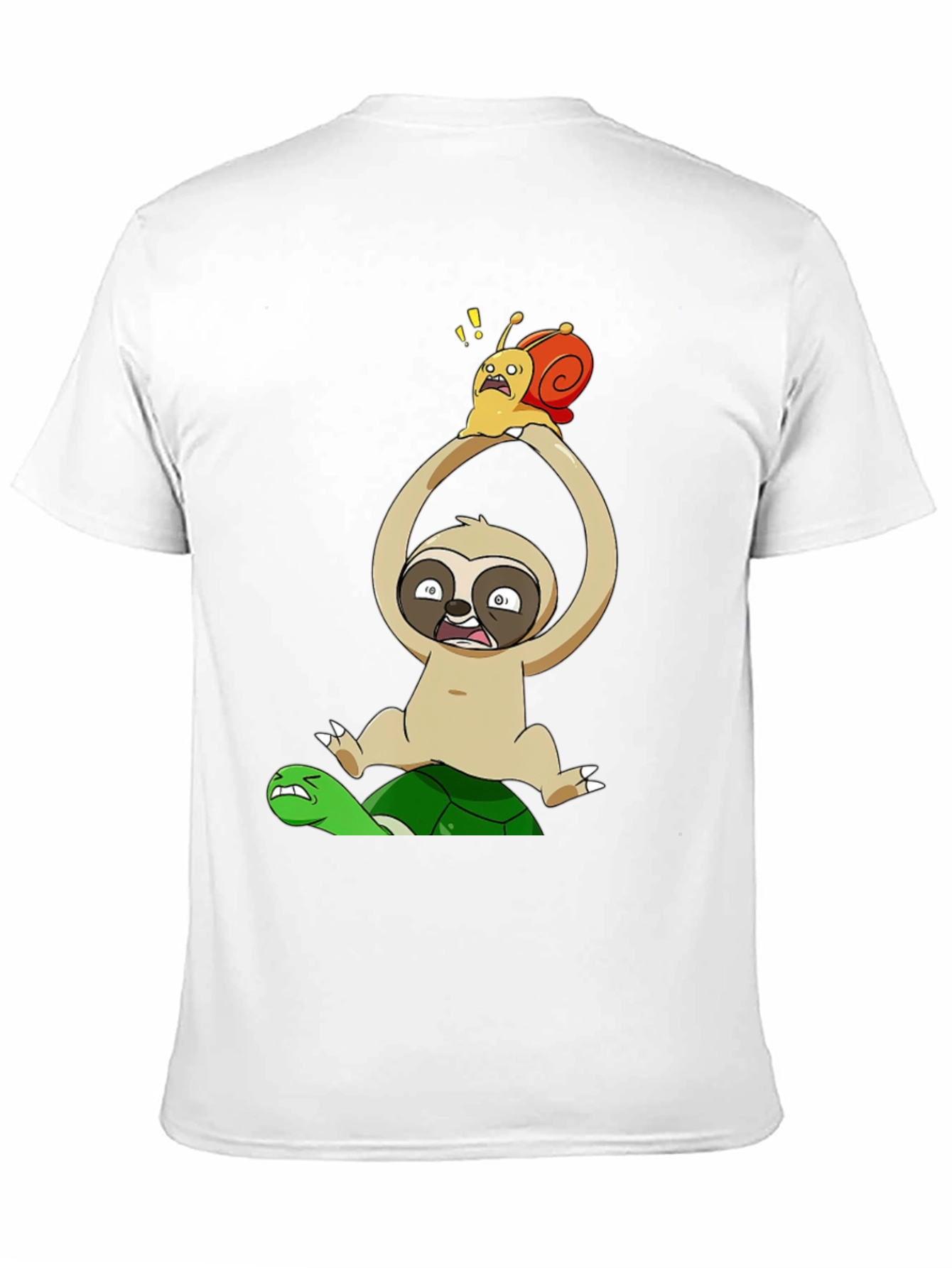 Funny Cartoon Animal T-Shirt: Sloth Snail Turtle