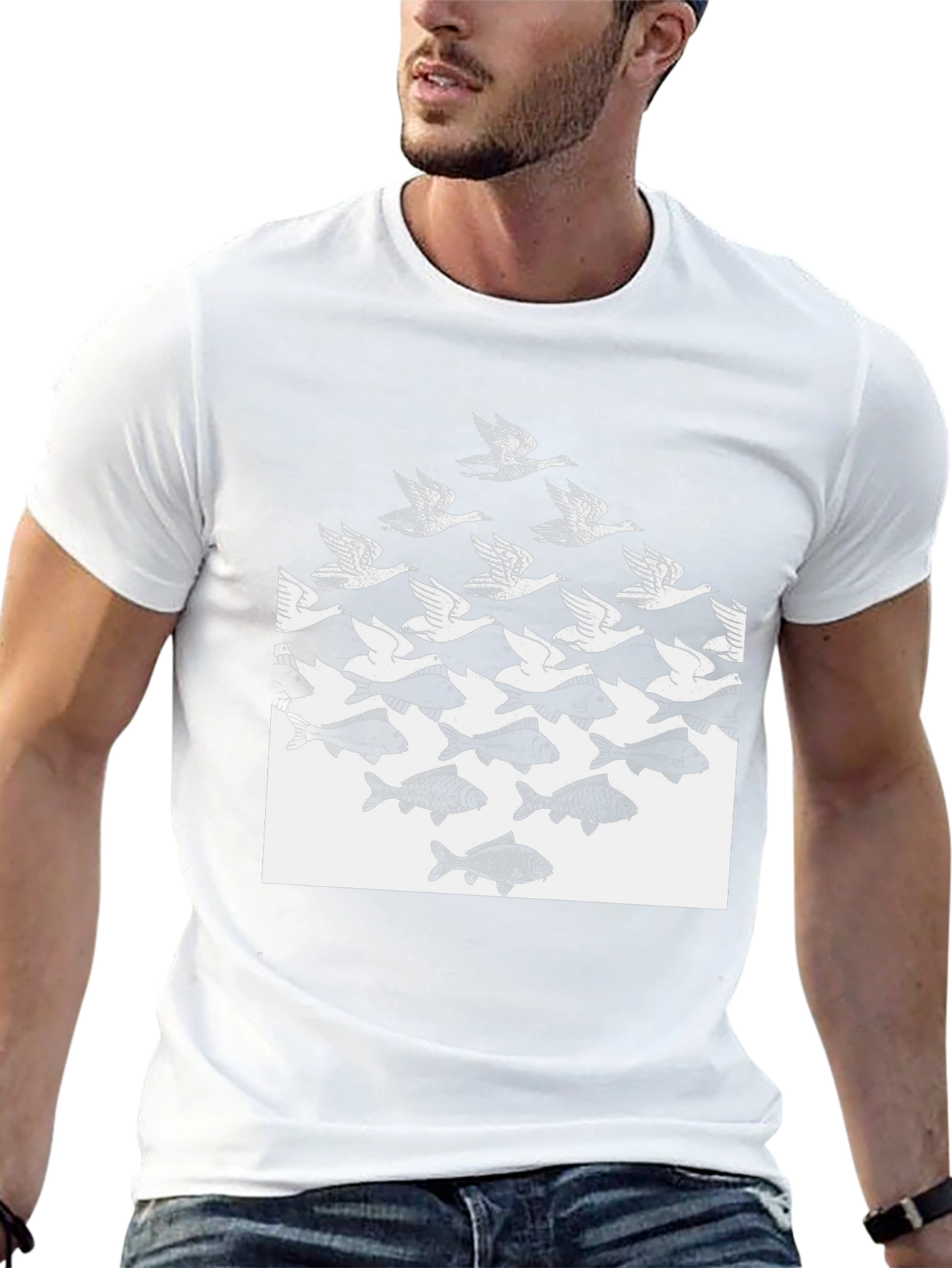 M.C. Escher Sky and Water Tee - Black
