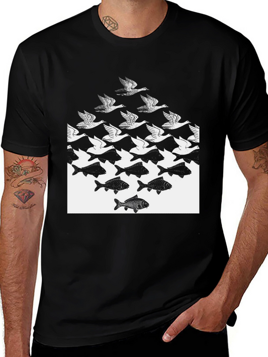 M.C. Escher Sky and Water Tee - Black