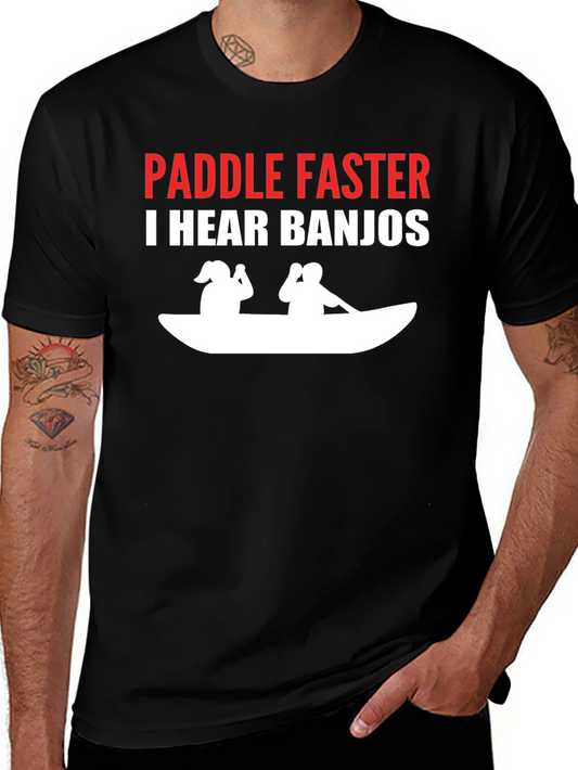 Paddle Faster Funny Banjo T-Shirt