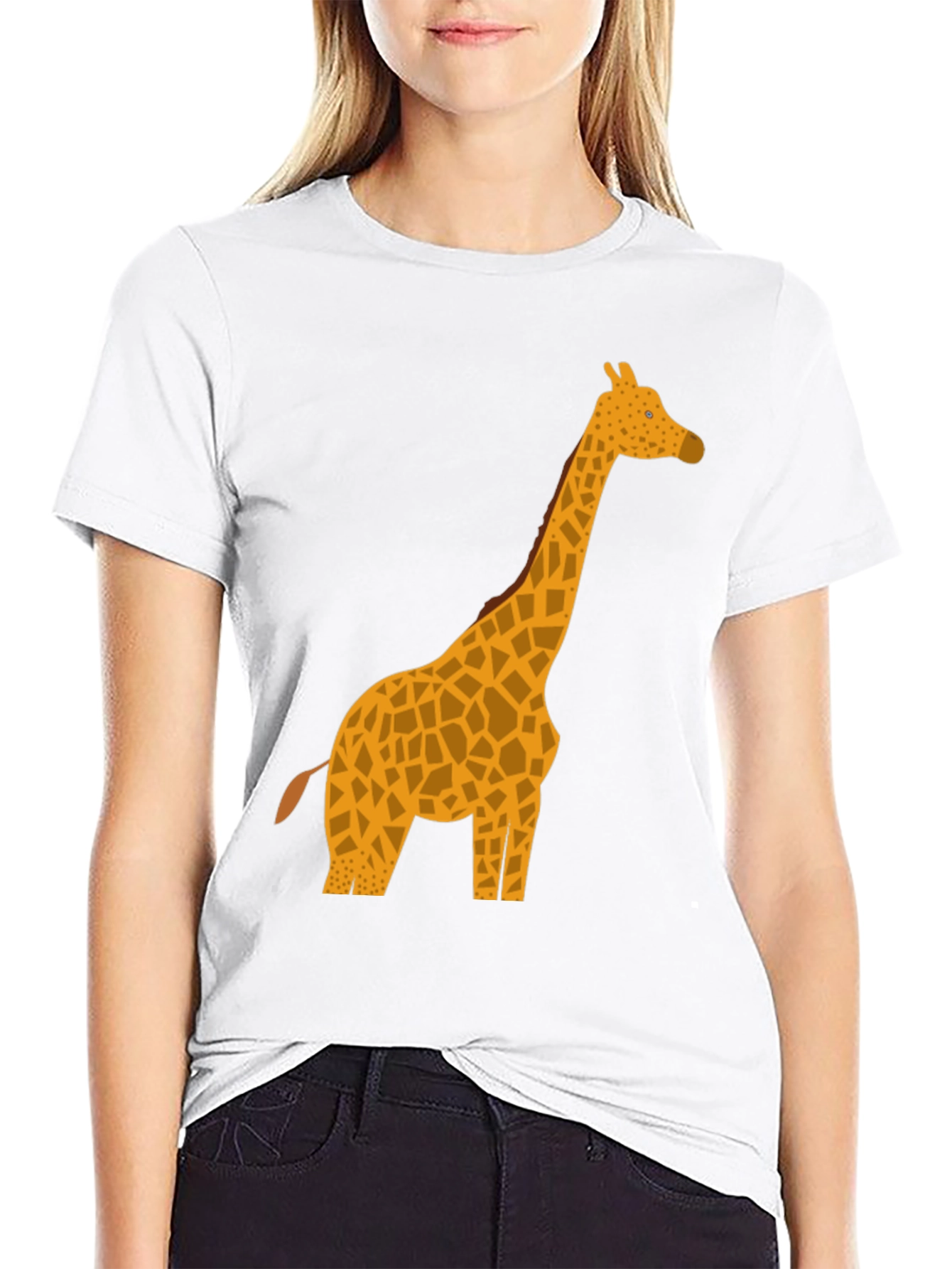 Giraffe Graphic Tee - Black Casual T-Shirt